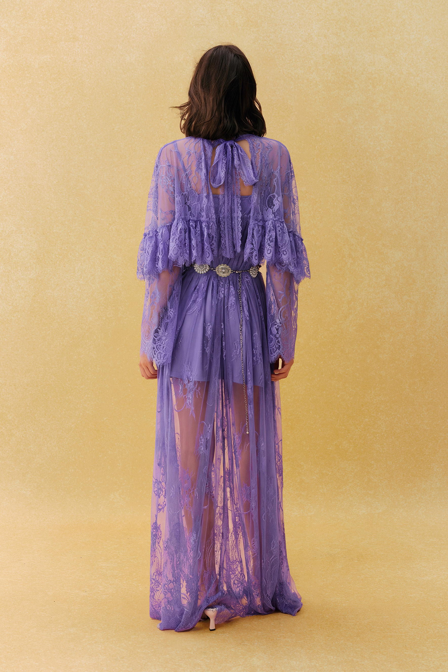 Feeling The Heat Purple Floral Lace Sheer Maxi Dress