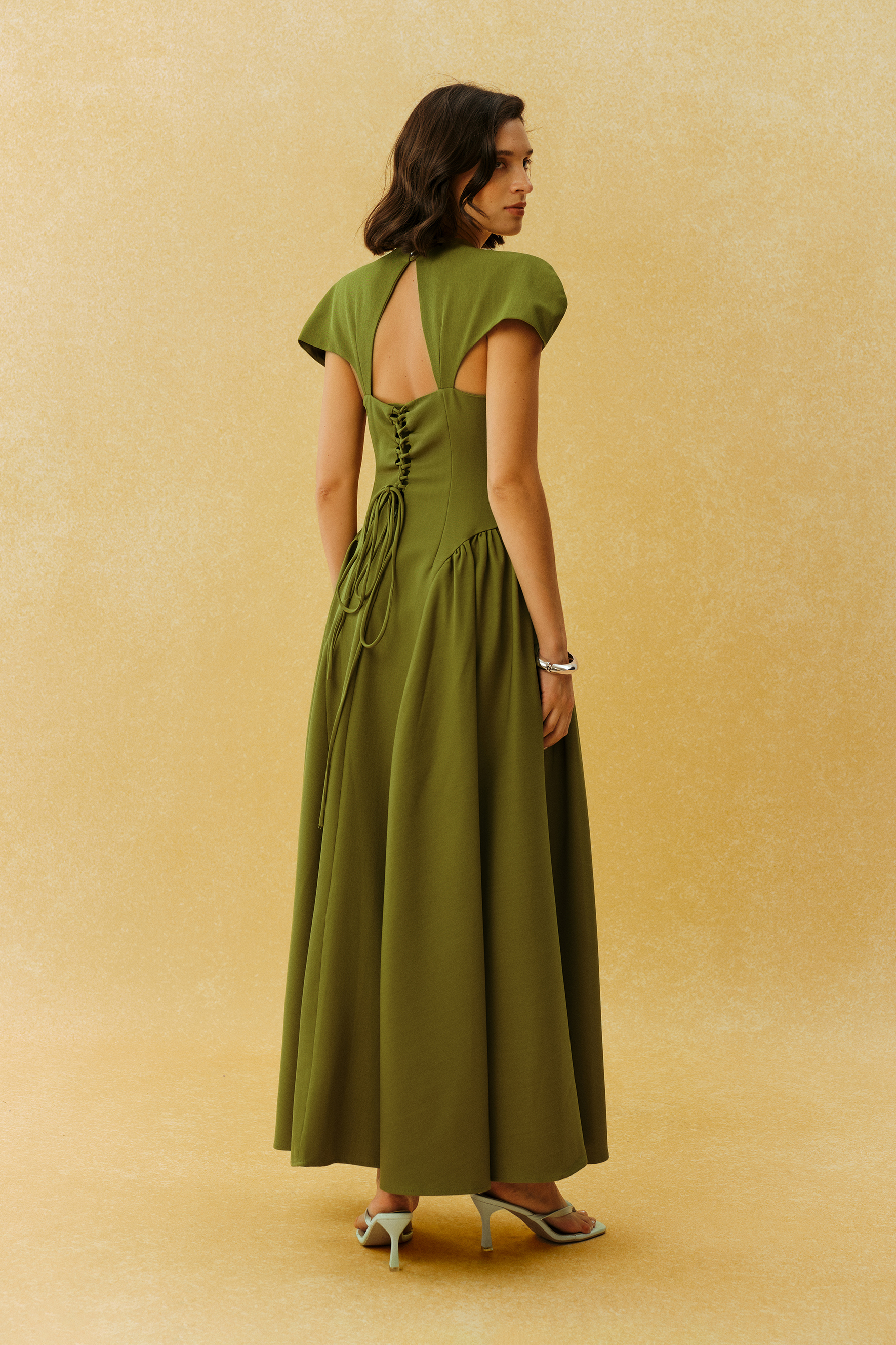 Came For You Green Notch Neck Cap Sleeve Maxi Dress