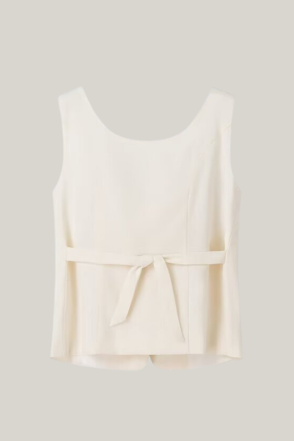 Cynthia U Neck Floral Appliqué Vest-Sunfere