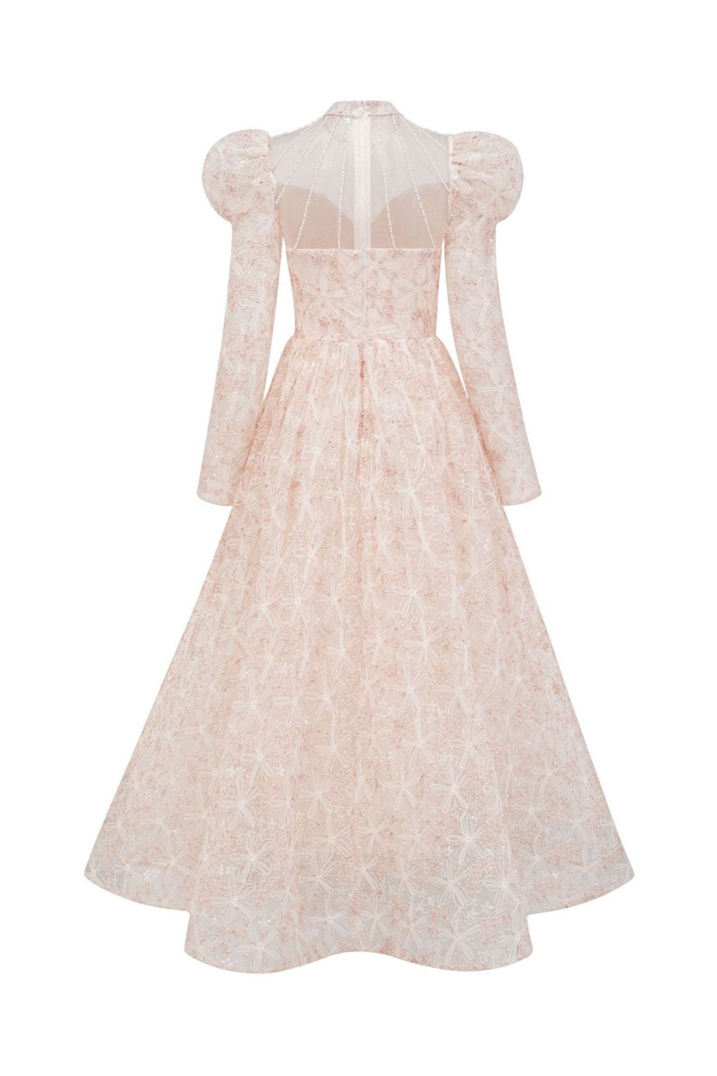 Celia Floral Embroidered Puff Sleeve Maxi Dress