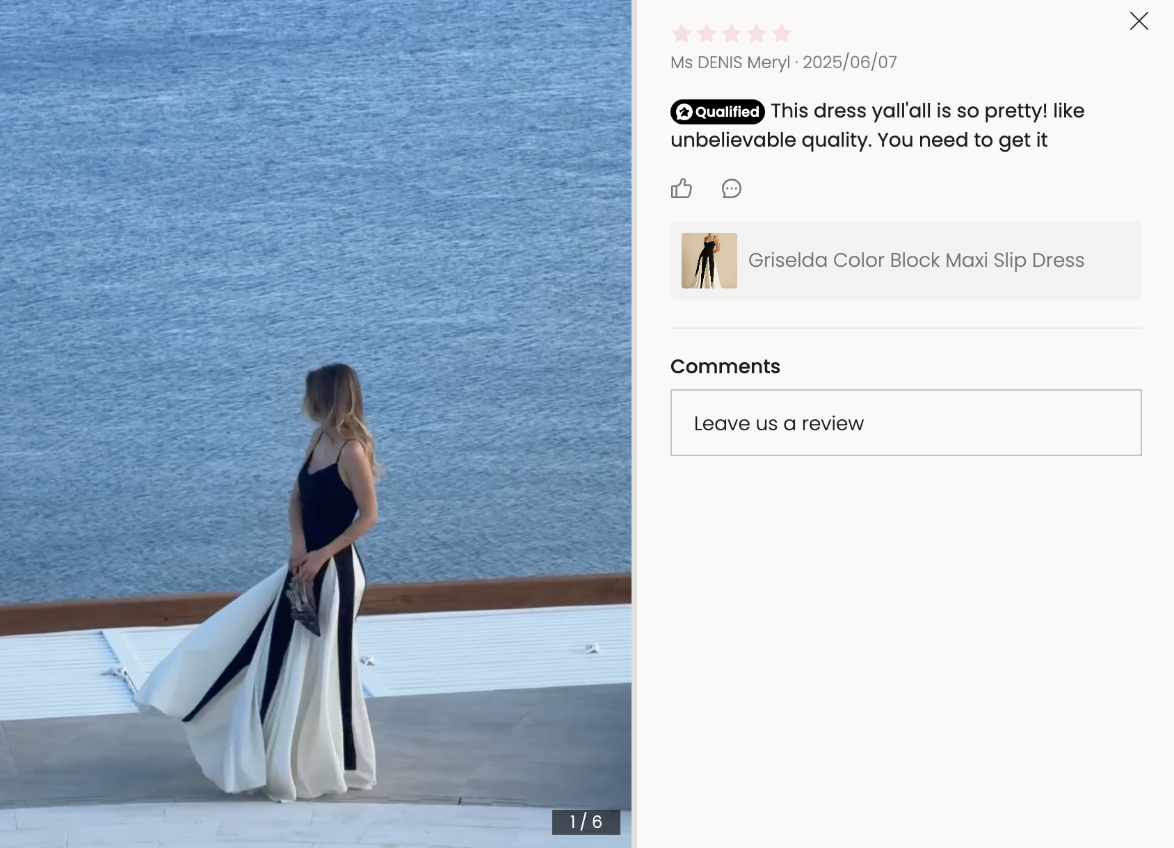 Seaside elegance in black & white colorblock maxi dress