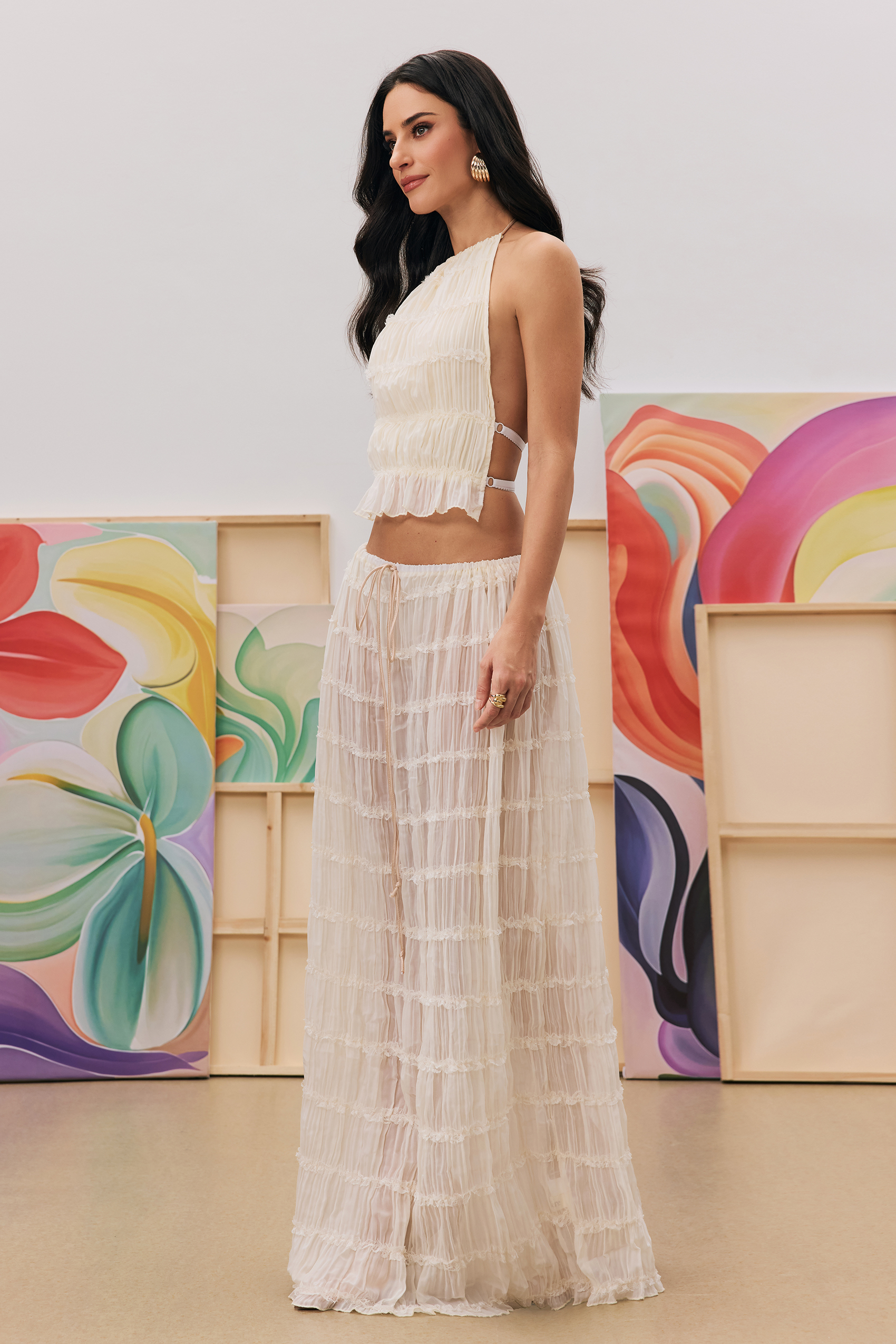 Rosalie Backless Pleated Set