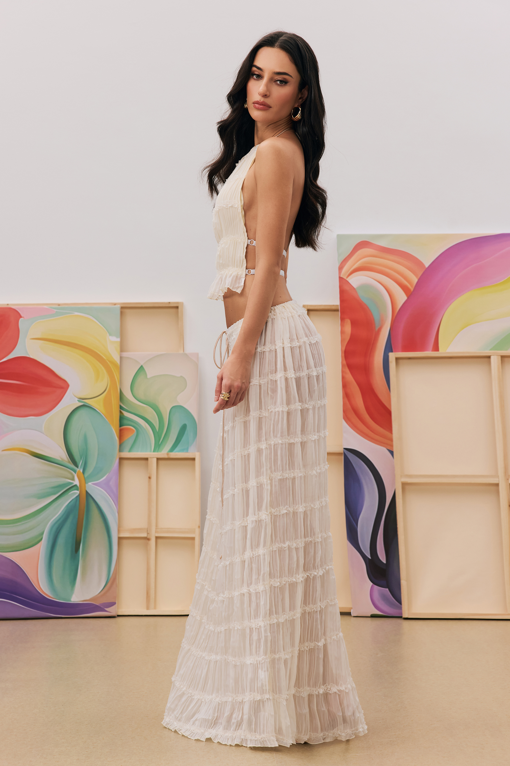 Rosalie Backless Pleated Set
