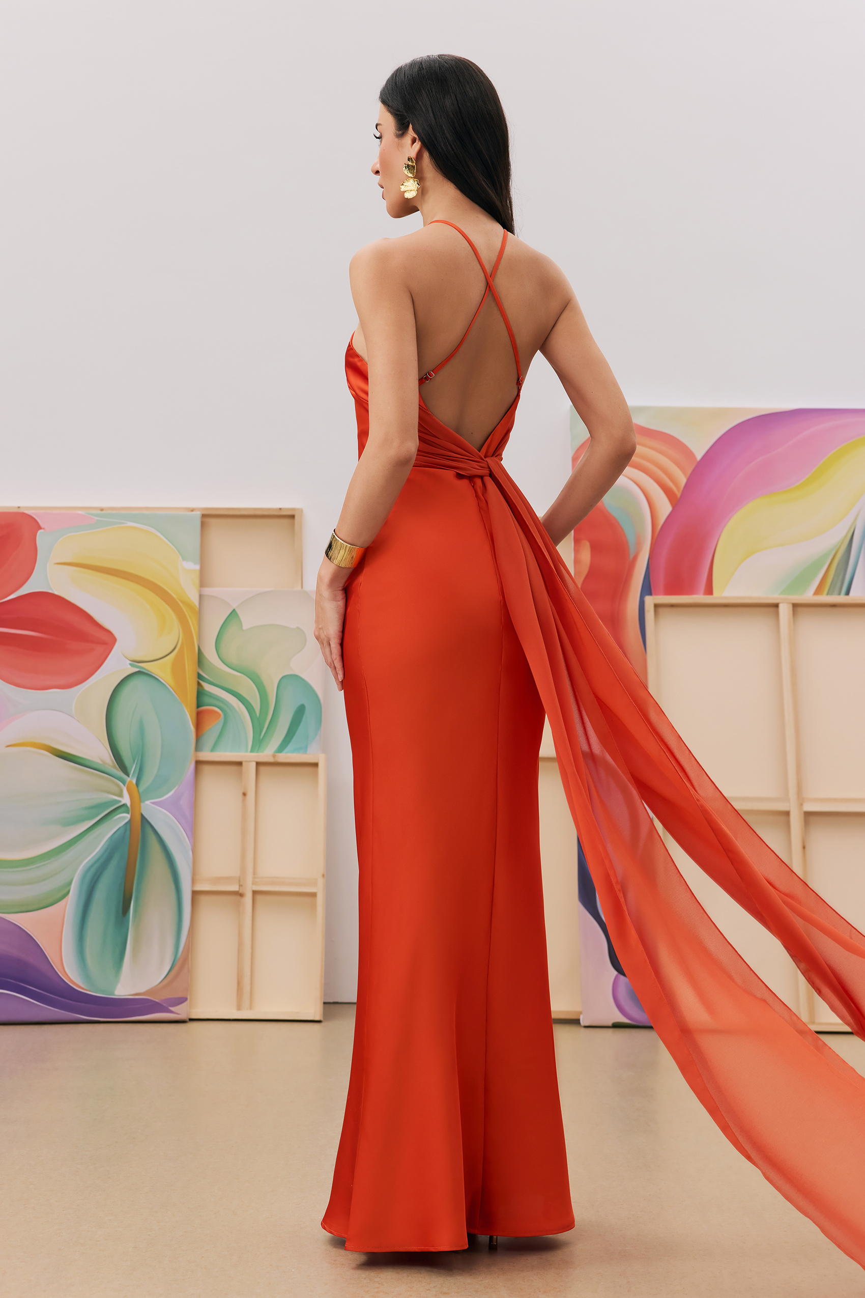 Athena Cross Strap Open Back Maxi Dress