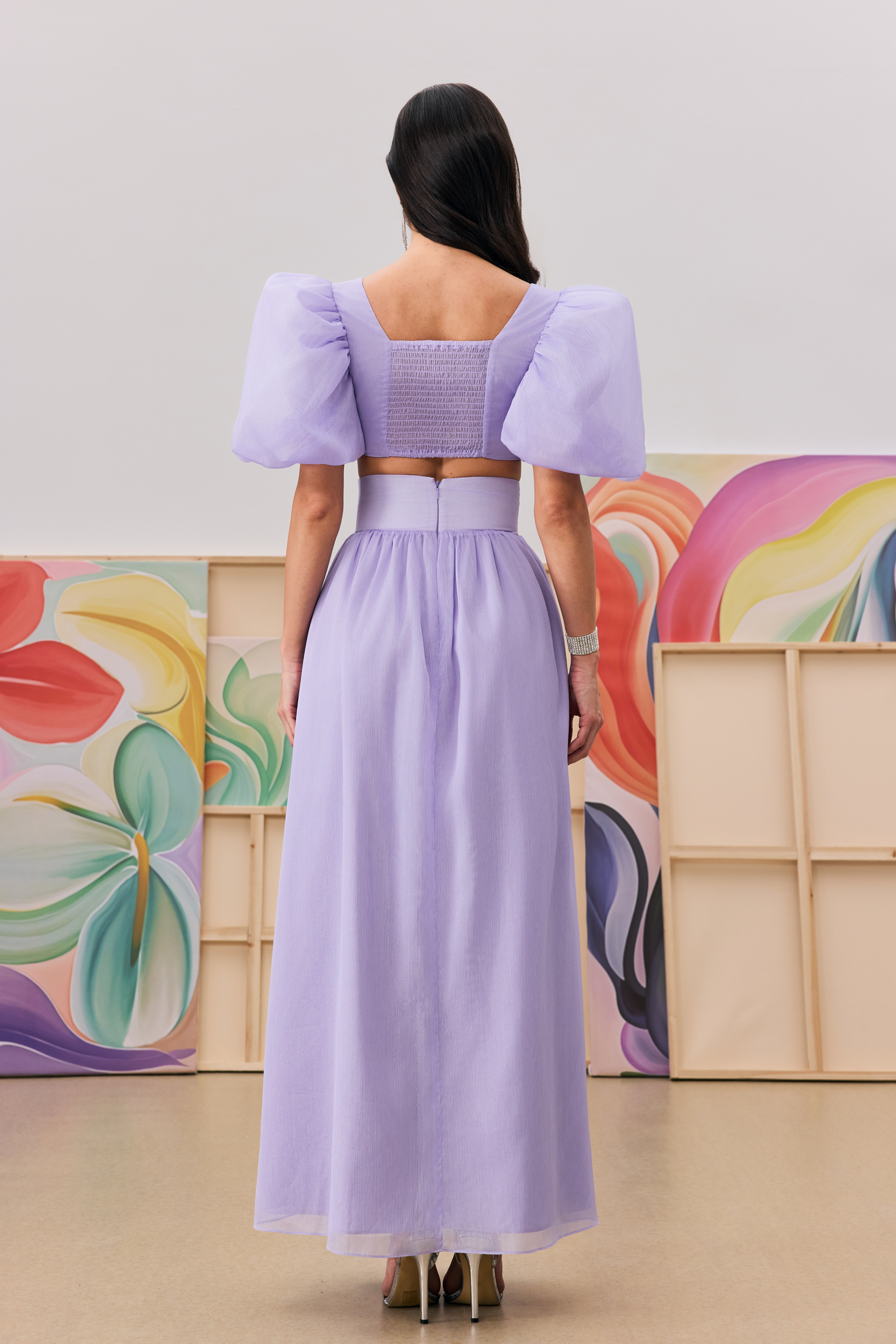Melissa Puff Sleeve Sweetheart Top & Skirt Set