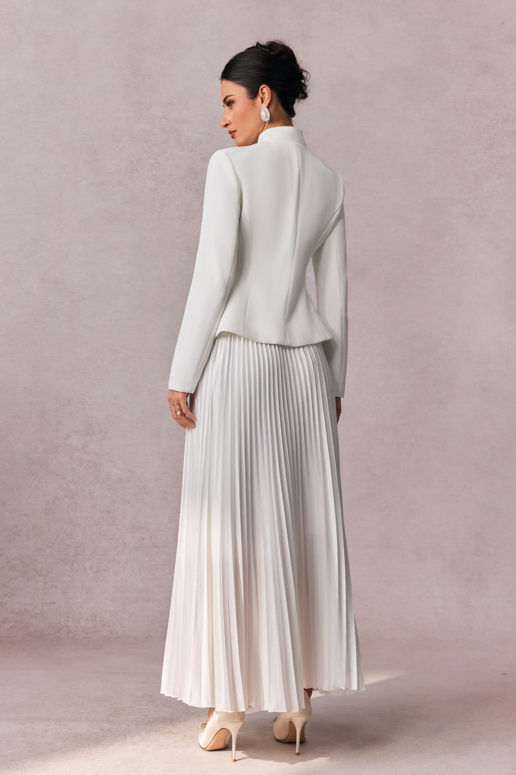 Christine Embroidery Pleated Skirt Set