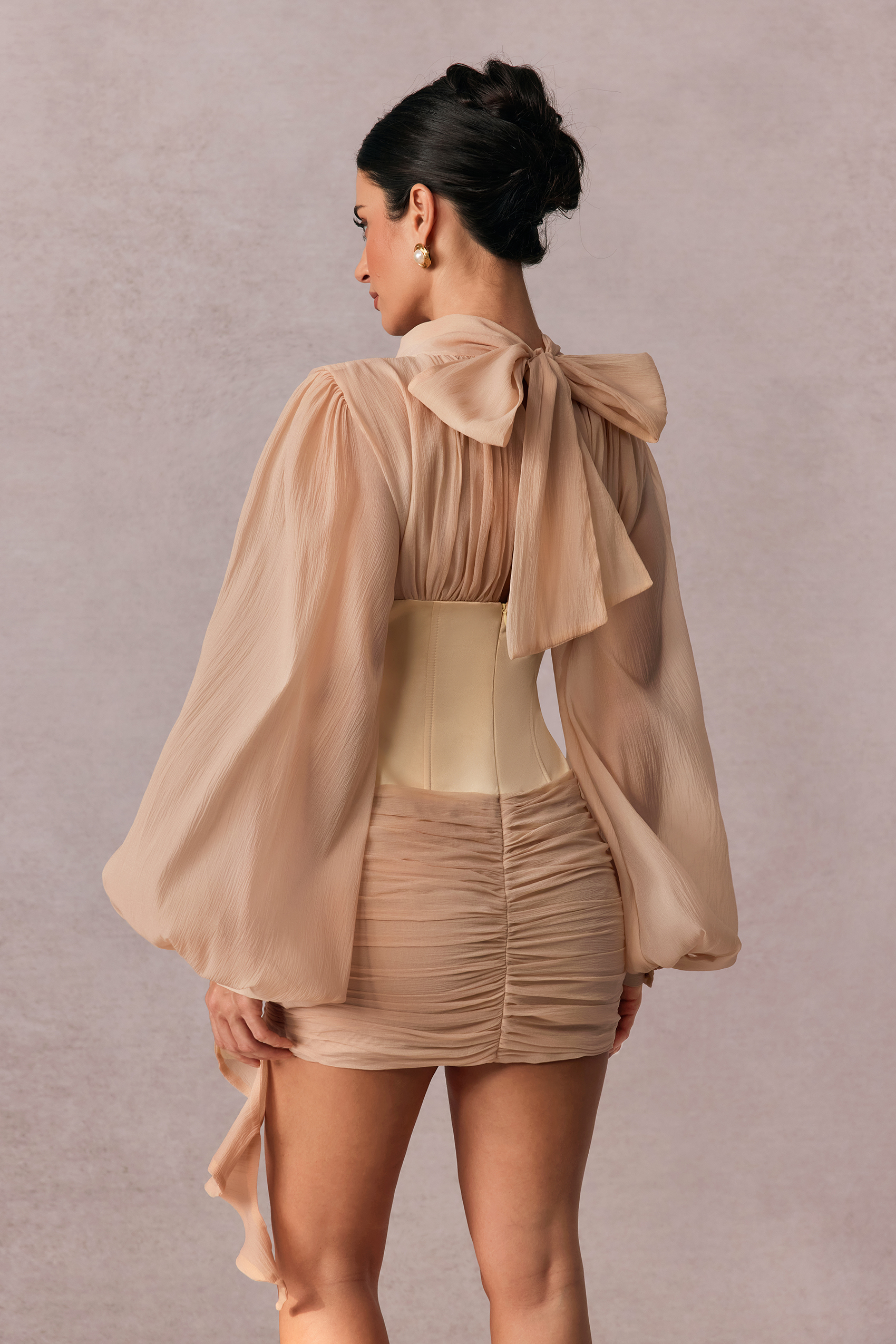 Isabel Floral Applique Corset Mini Dress