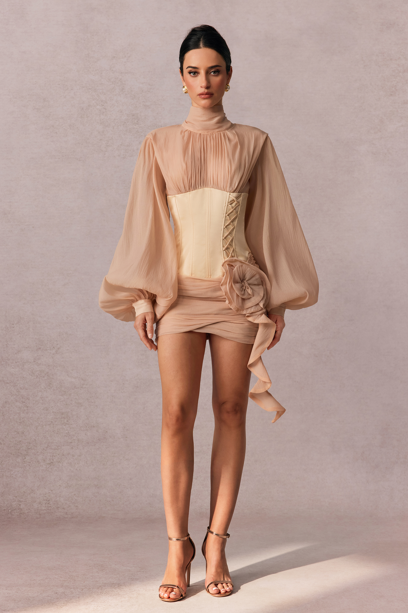 Isabel Floral Applique Corset Mini Dress