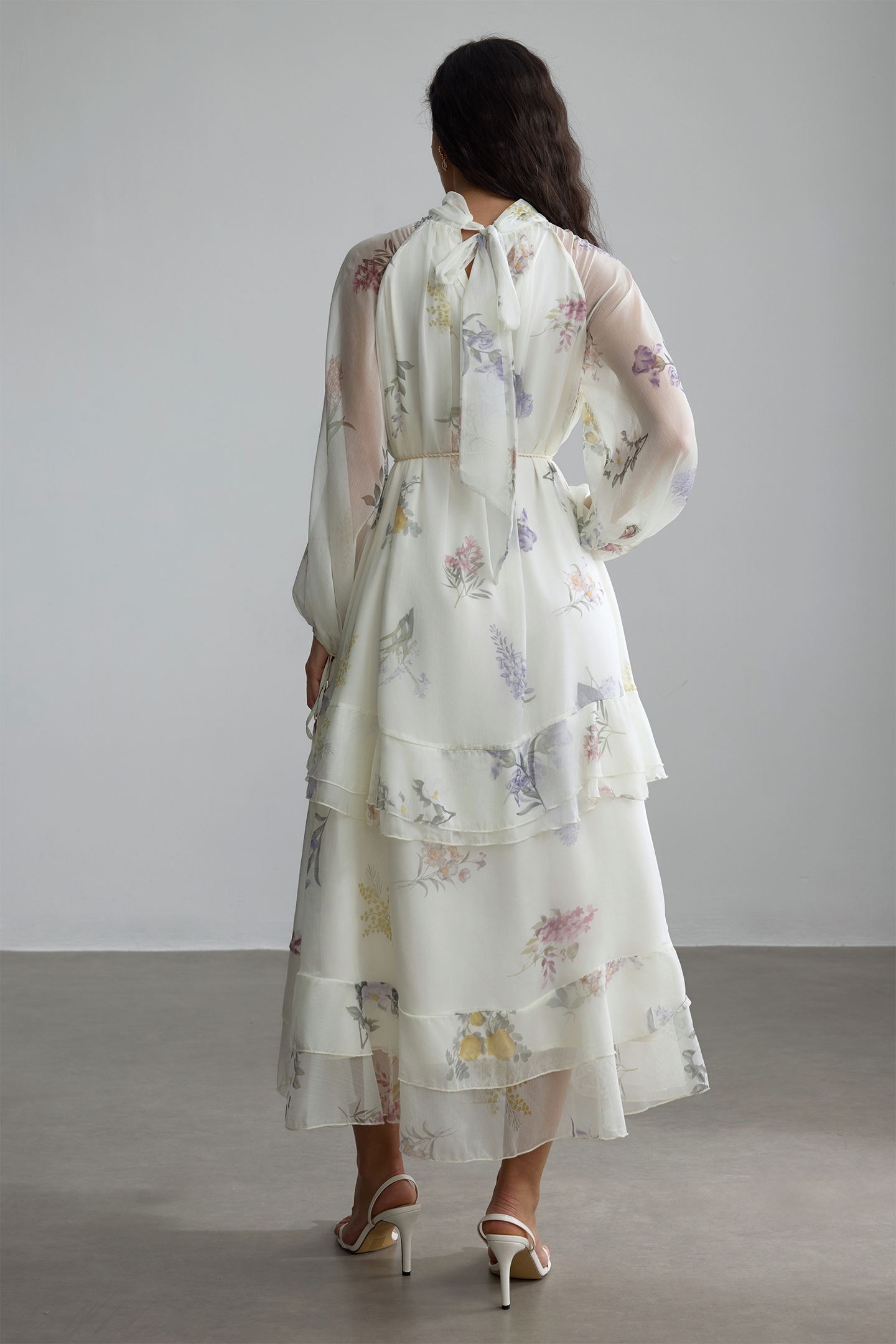 Renee Floral Print Puff Sleeve Maxi Dress