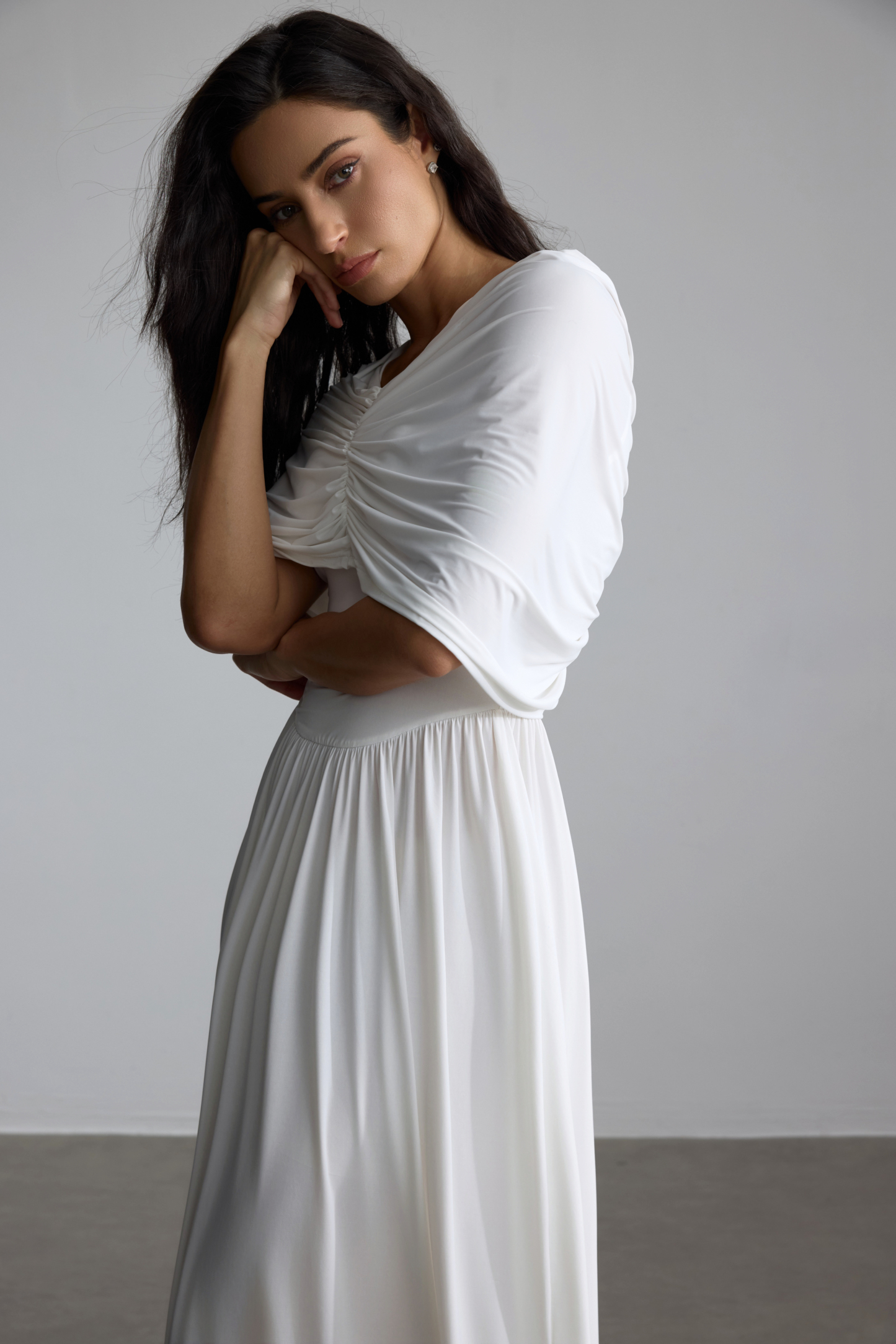 Alexandra Draped Cape Maxi Dress