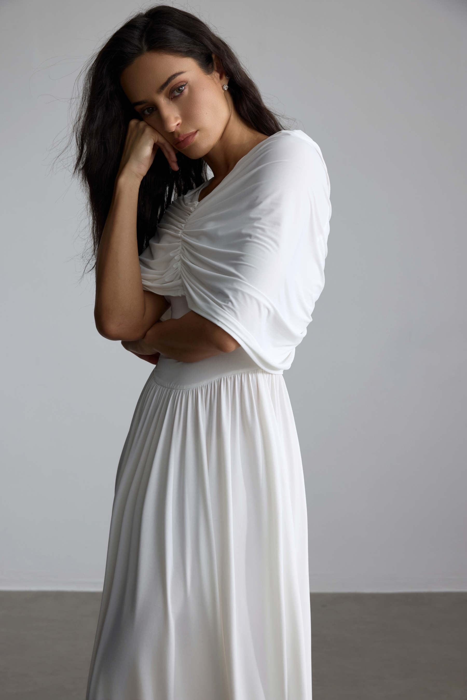 Alexandra Draped Cape Maxi Dress