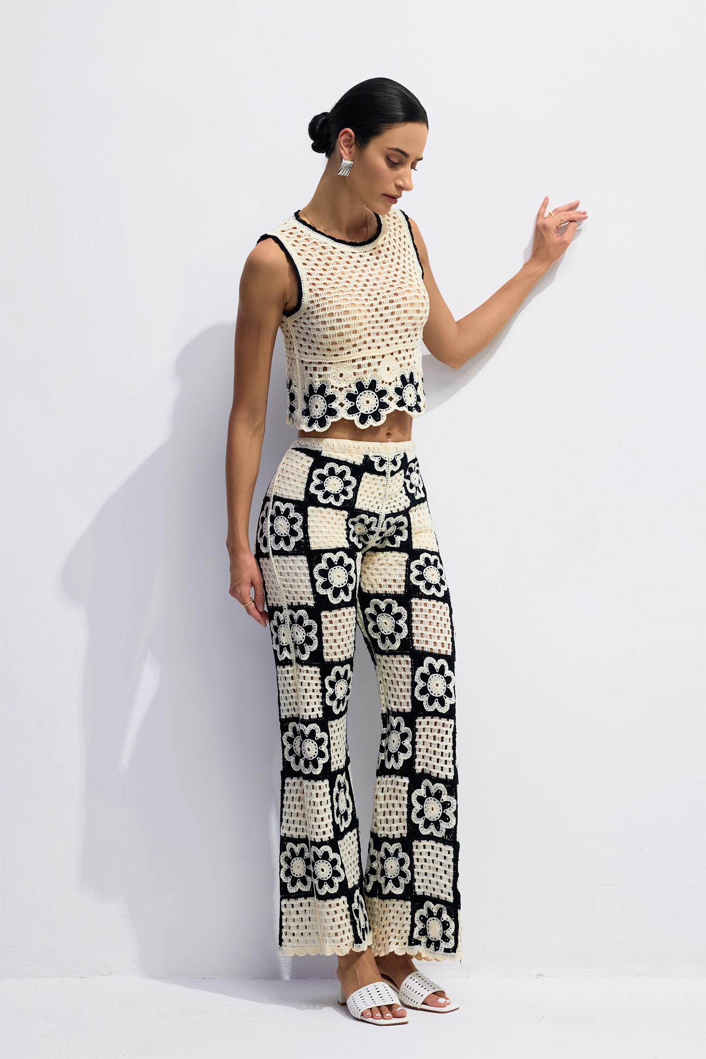 Salome Flower Crochet Sleeveless Top & Pants Set