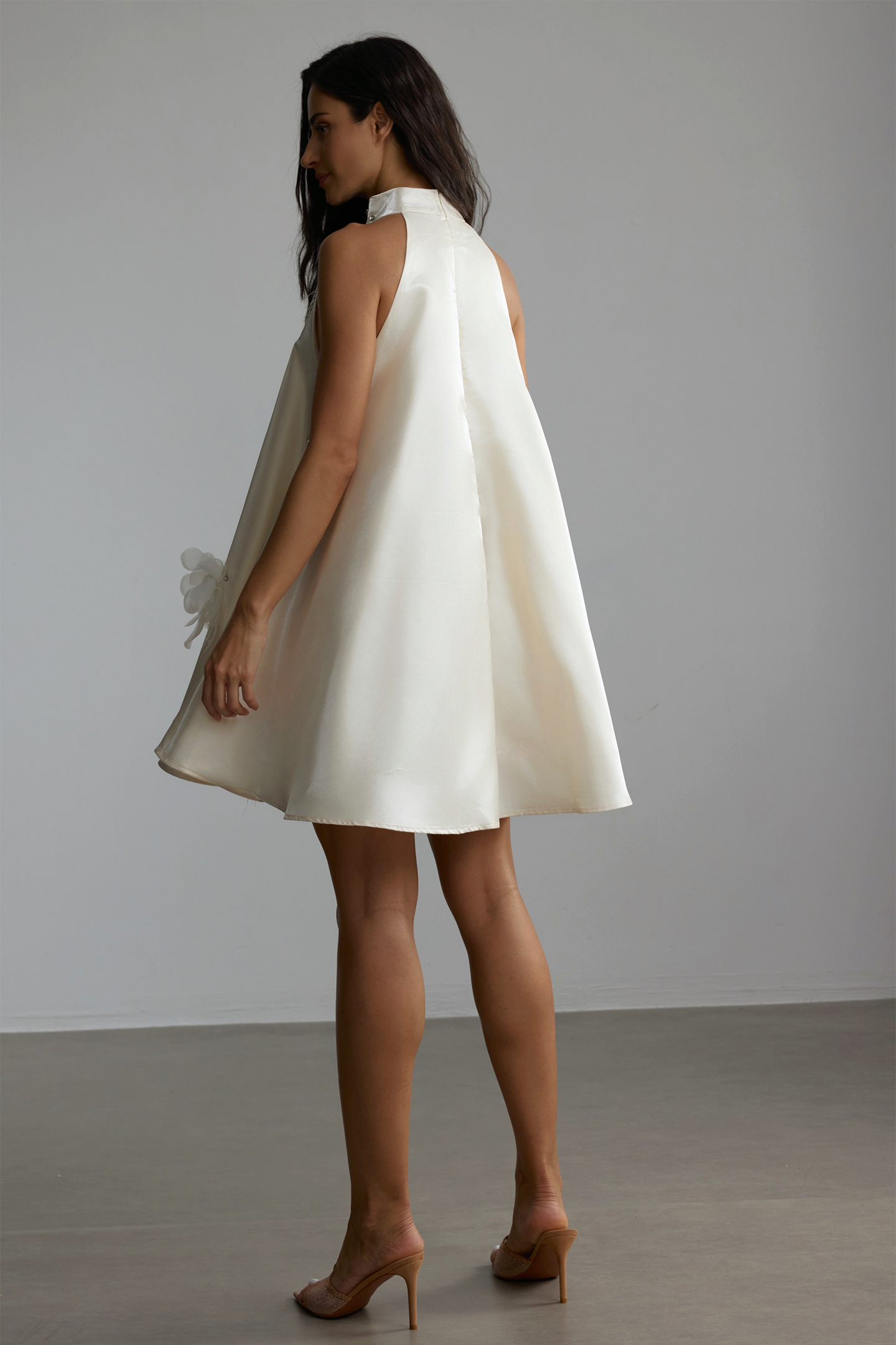 Estelle Floral Applique Sleeveless Mini Dress