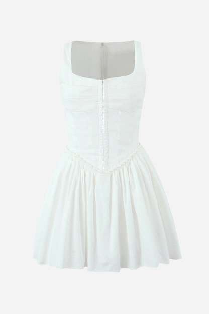 Sleeveless Bustier Pleated Mini Dress