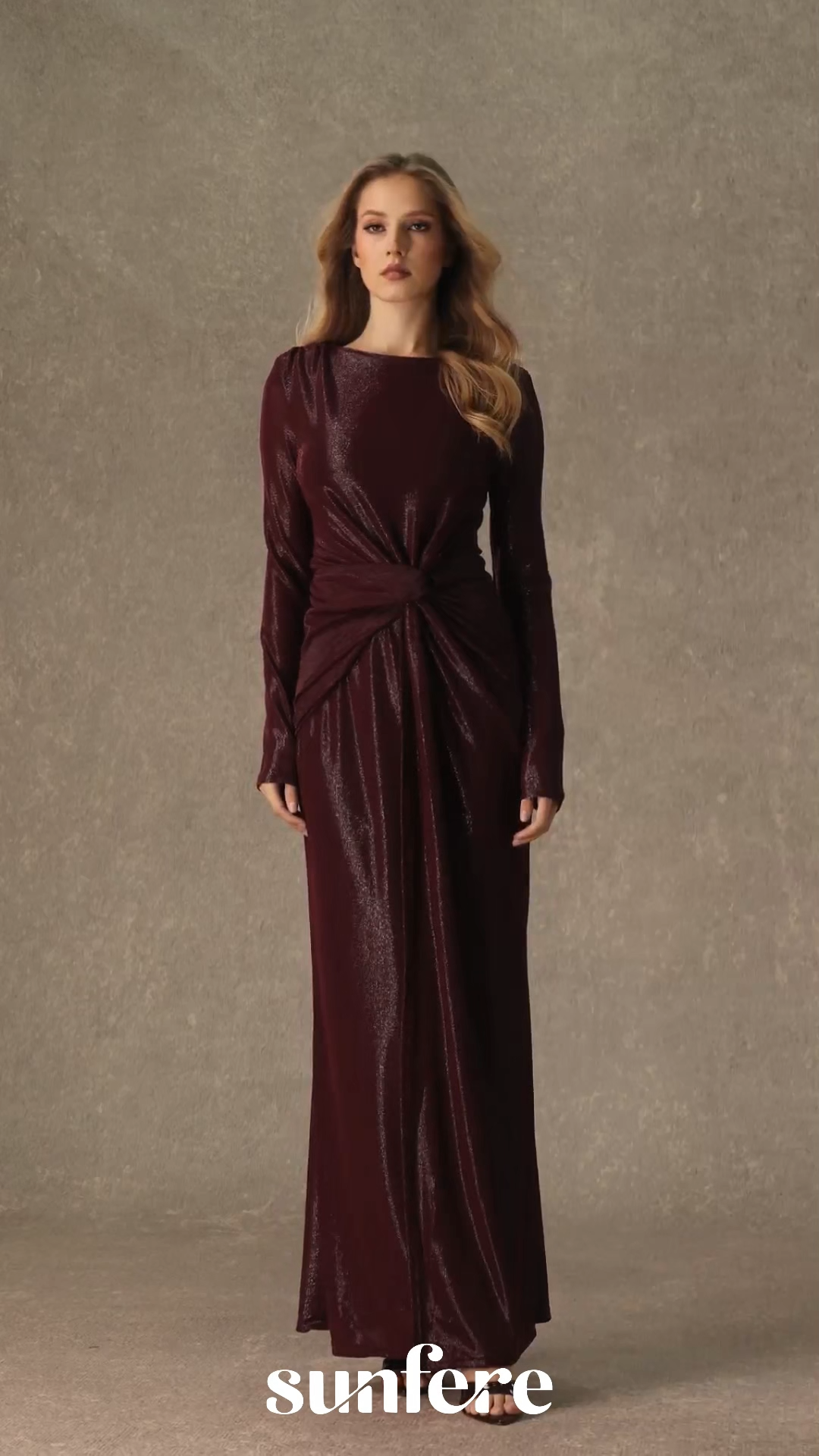 Refined Attitude Burgundy Twist Knot Maxi Dress