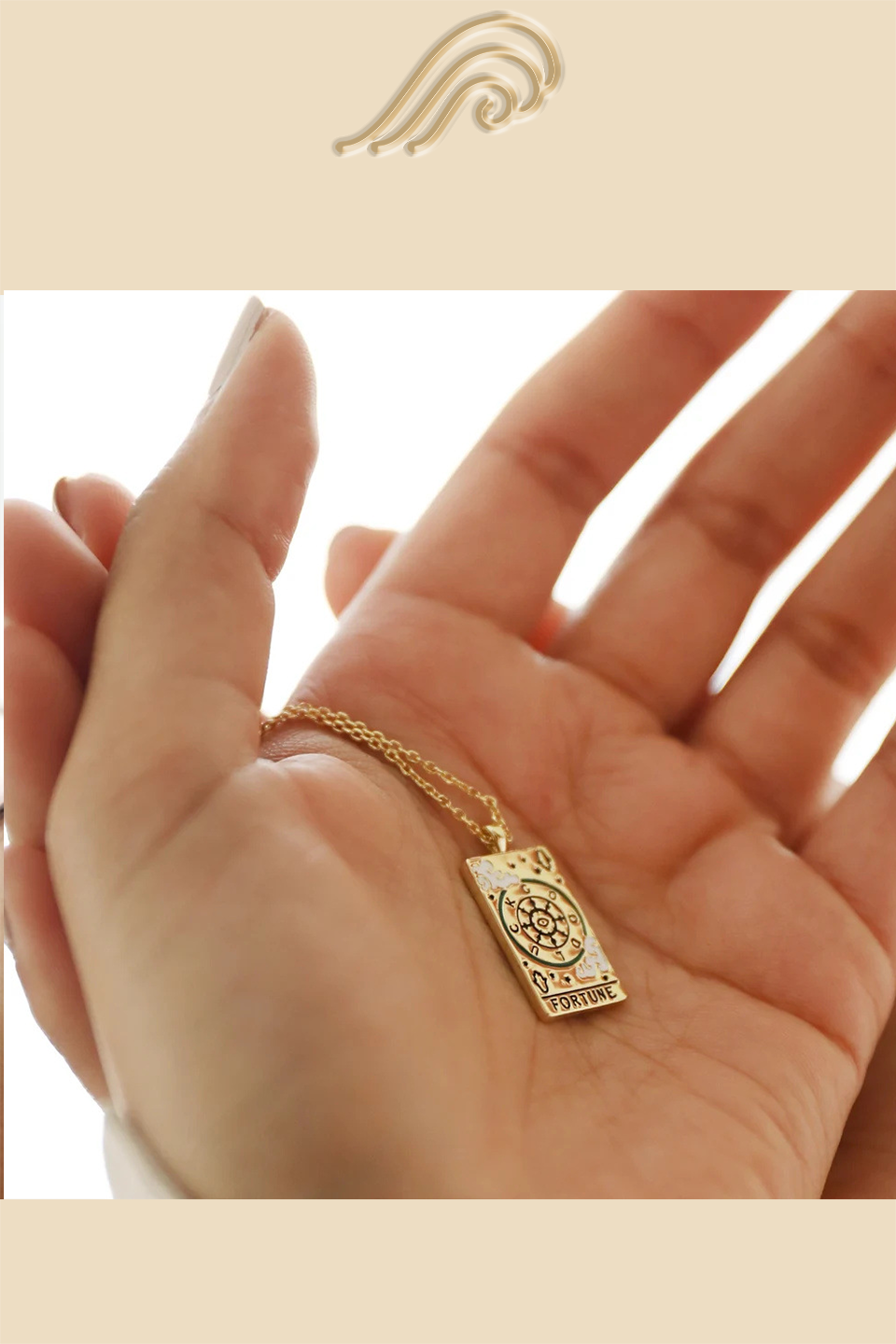 Color Dripping Tarot Cards Square Pendant Necklace