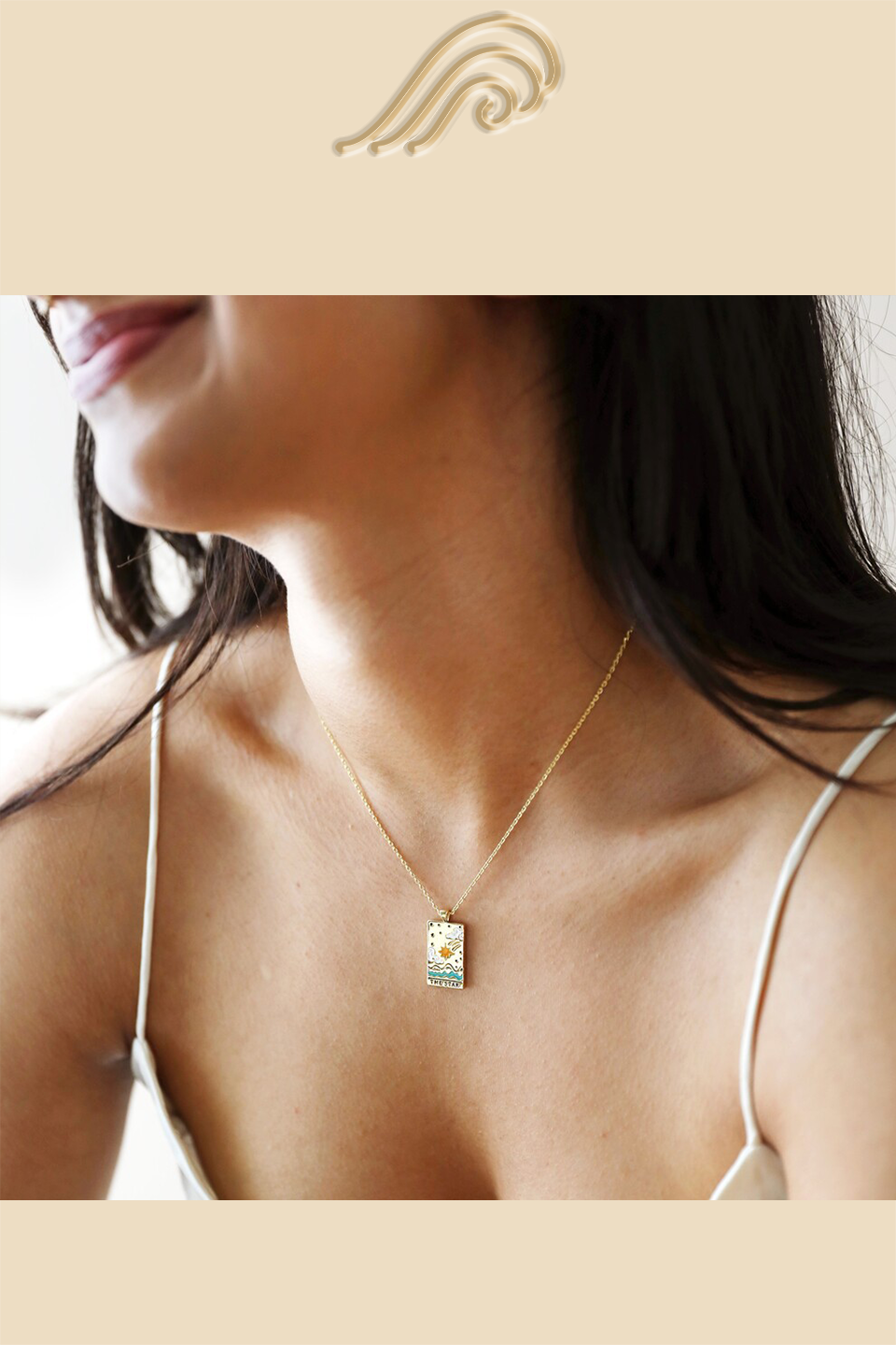 Color Dripping Tarot Cards Square Pendant Necklace