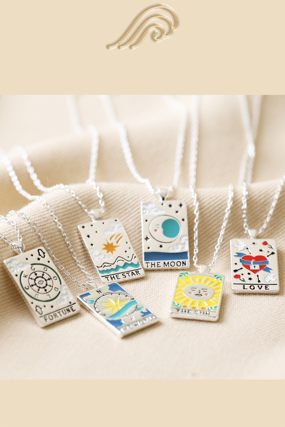 Color Dripping Tarot Cards Square Pendant Necklace