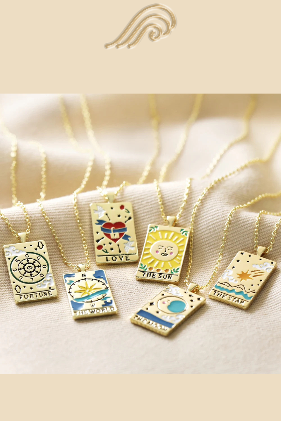 Color Dripping Tarot Cards Square Pendant Necklace
