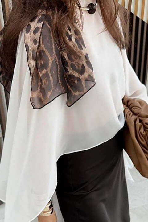 Round Neck Drape Design Cape Top