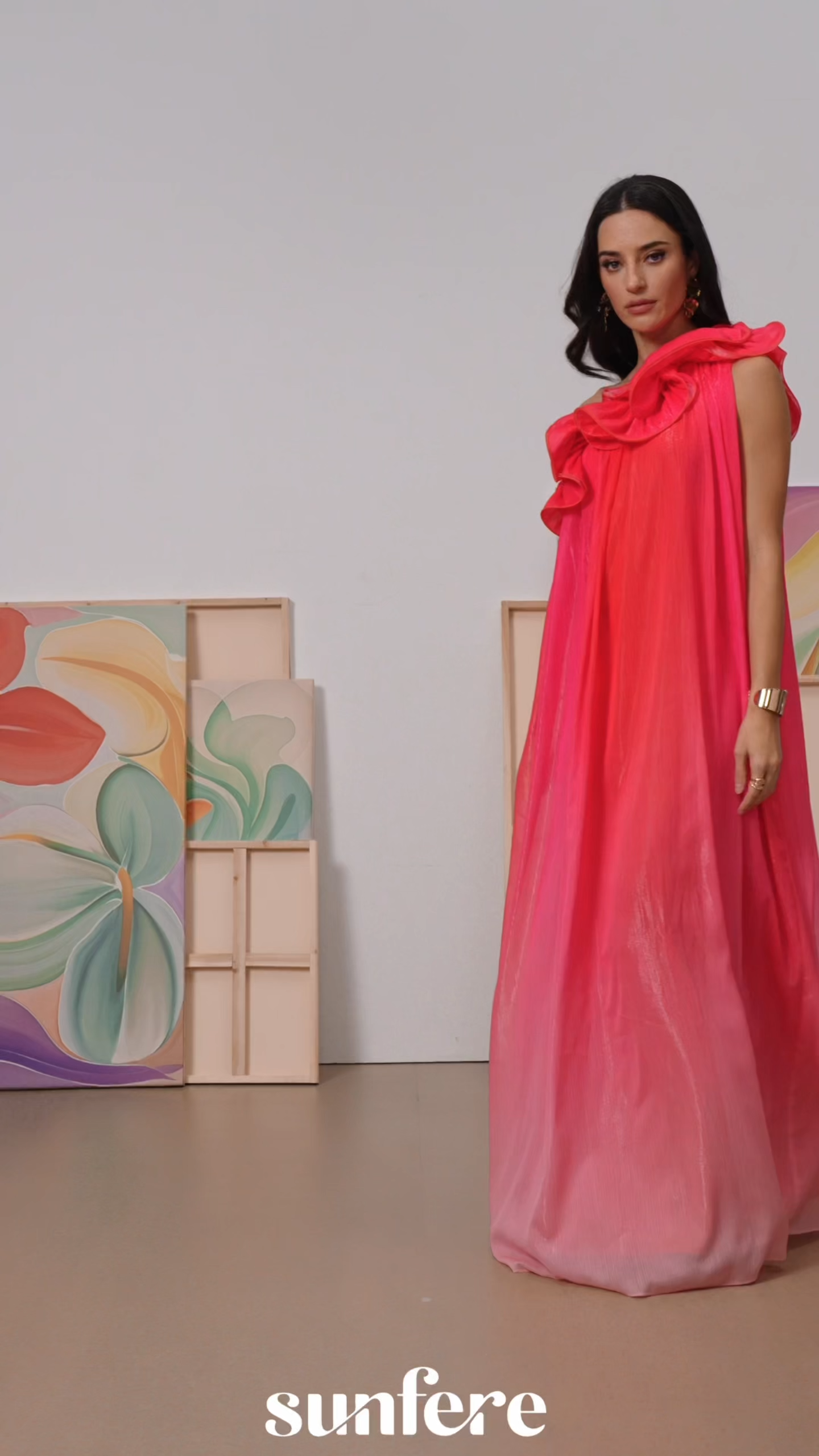 Fiona One Shoulder Gradient Maxi Dress