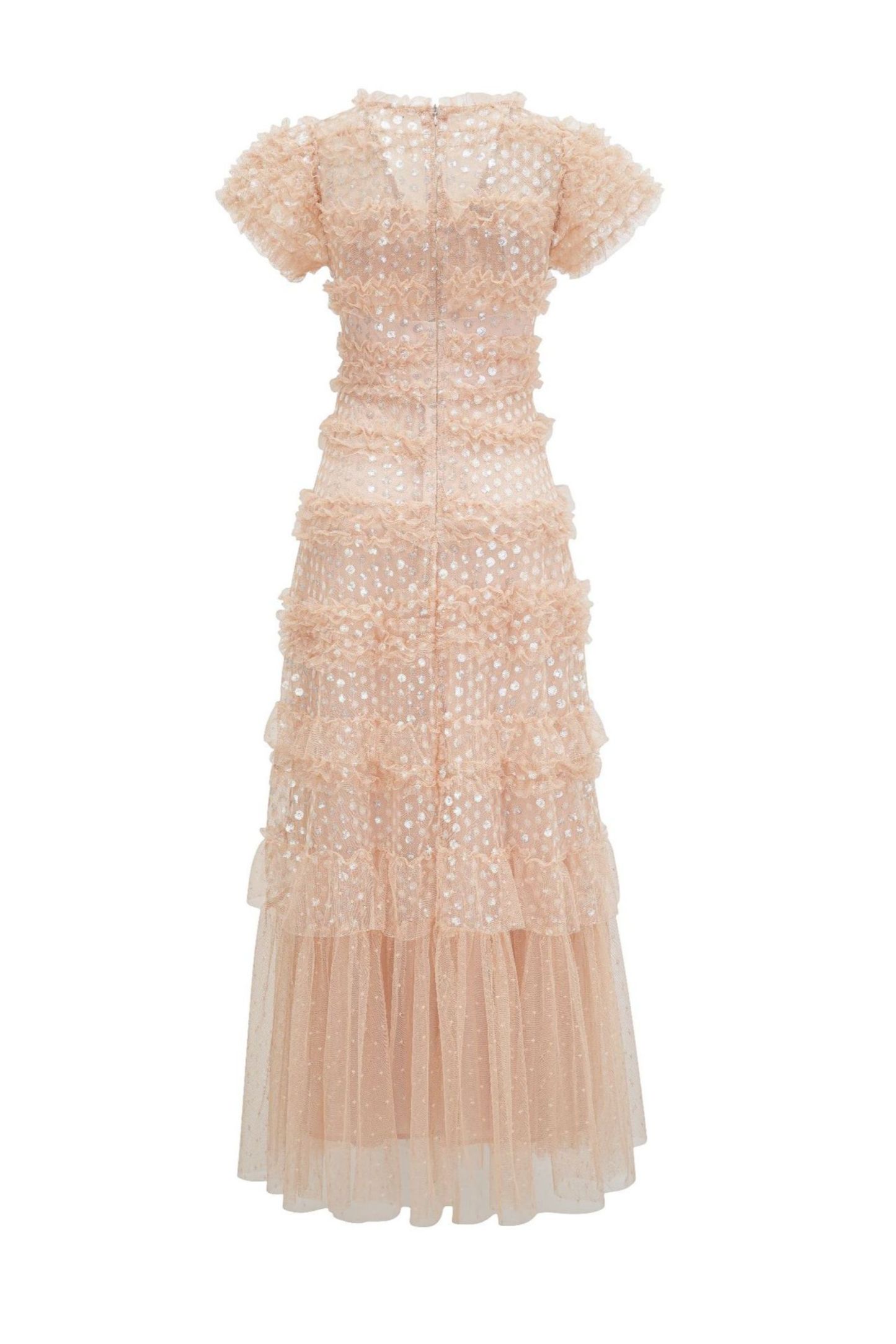Dreamy Sweetness Nude Short Sleeve Tiered Maxi Dress