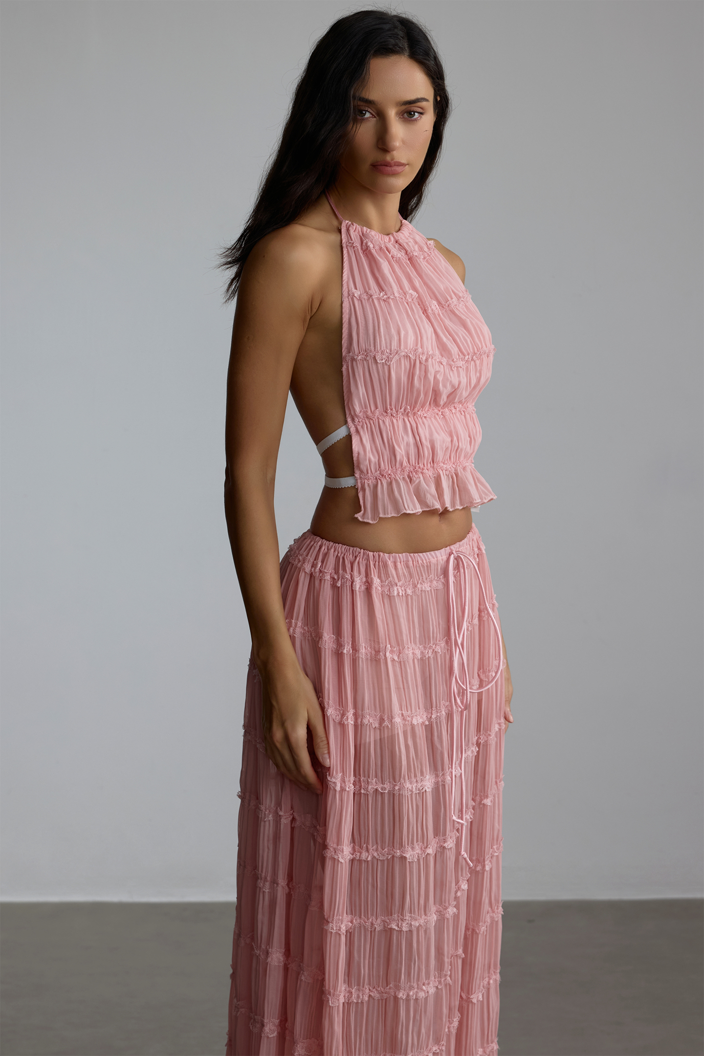 Rosalie Backless Pleated Set