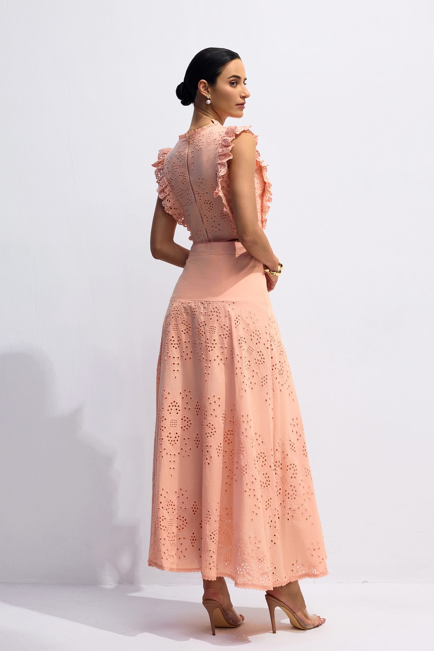 Juliana V-neck Embroidery Crop Top & Skirt Set