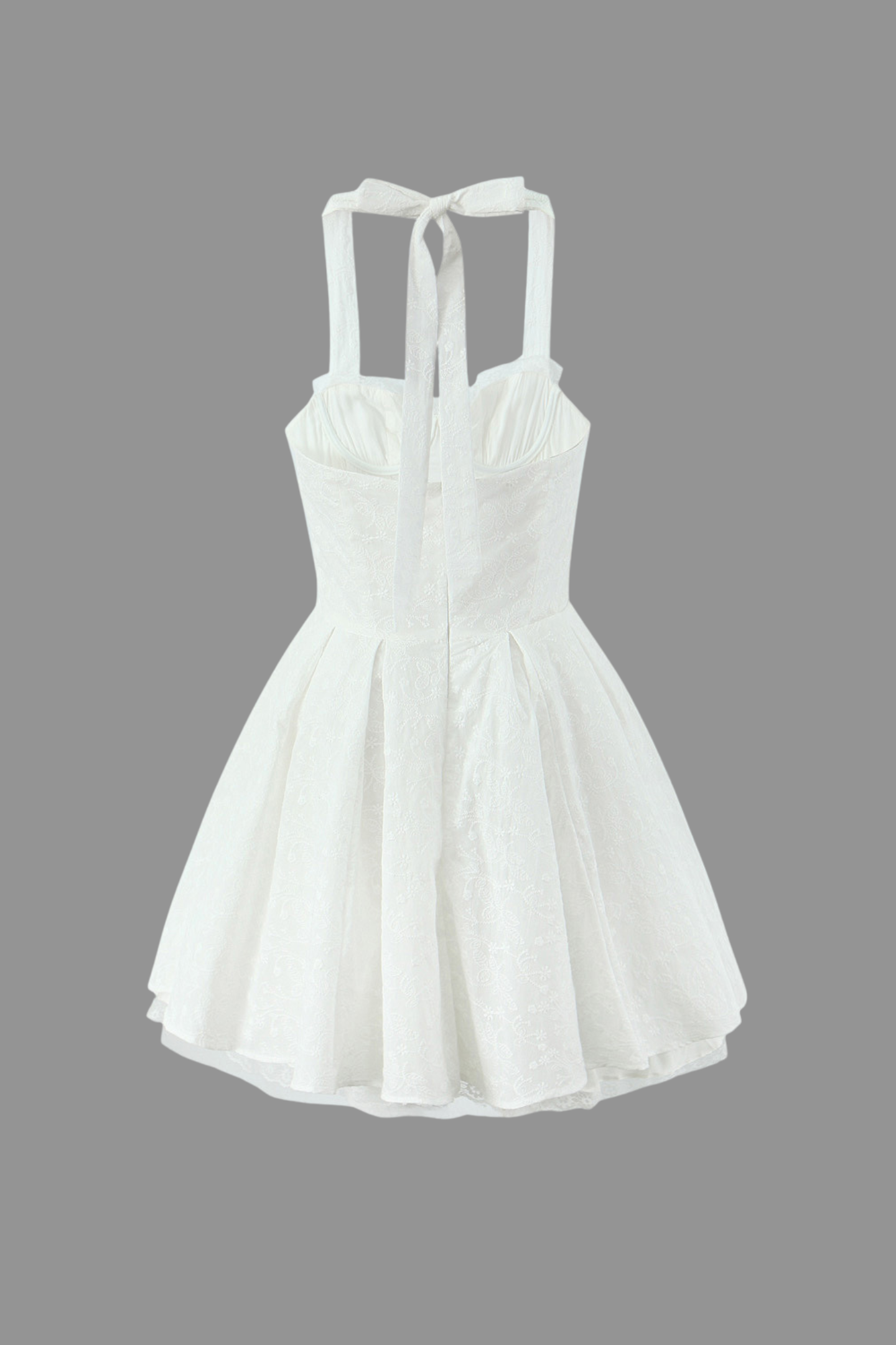 Esther Halter Neck Lace Up Ruffle Hemline Mini Dress