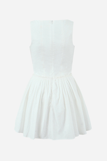 Sleeveless Bustier Pleated Mini Dress