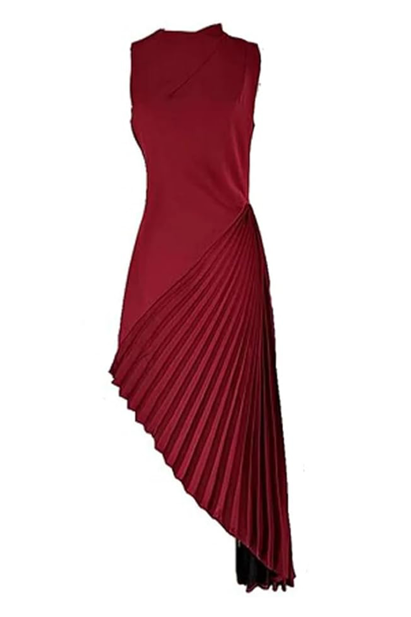 Sophia Asymmetric Pleated Midi Dress-Sunfere – sunfere