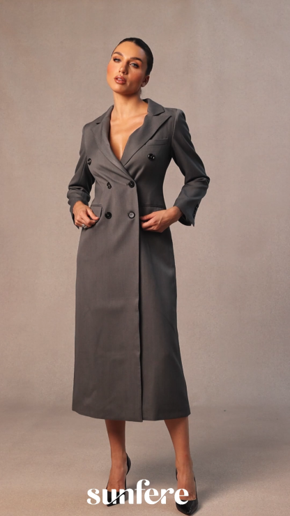 Khloe Double Breasted Peak Lapel Coat