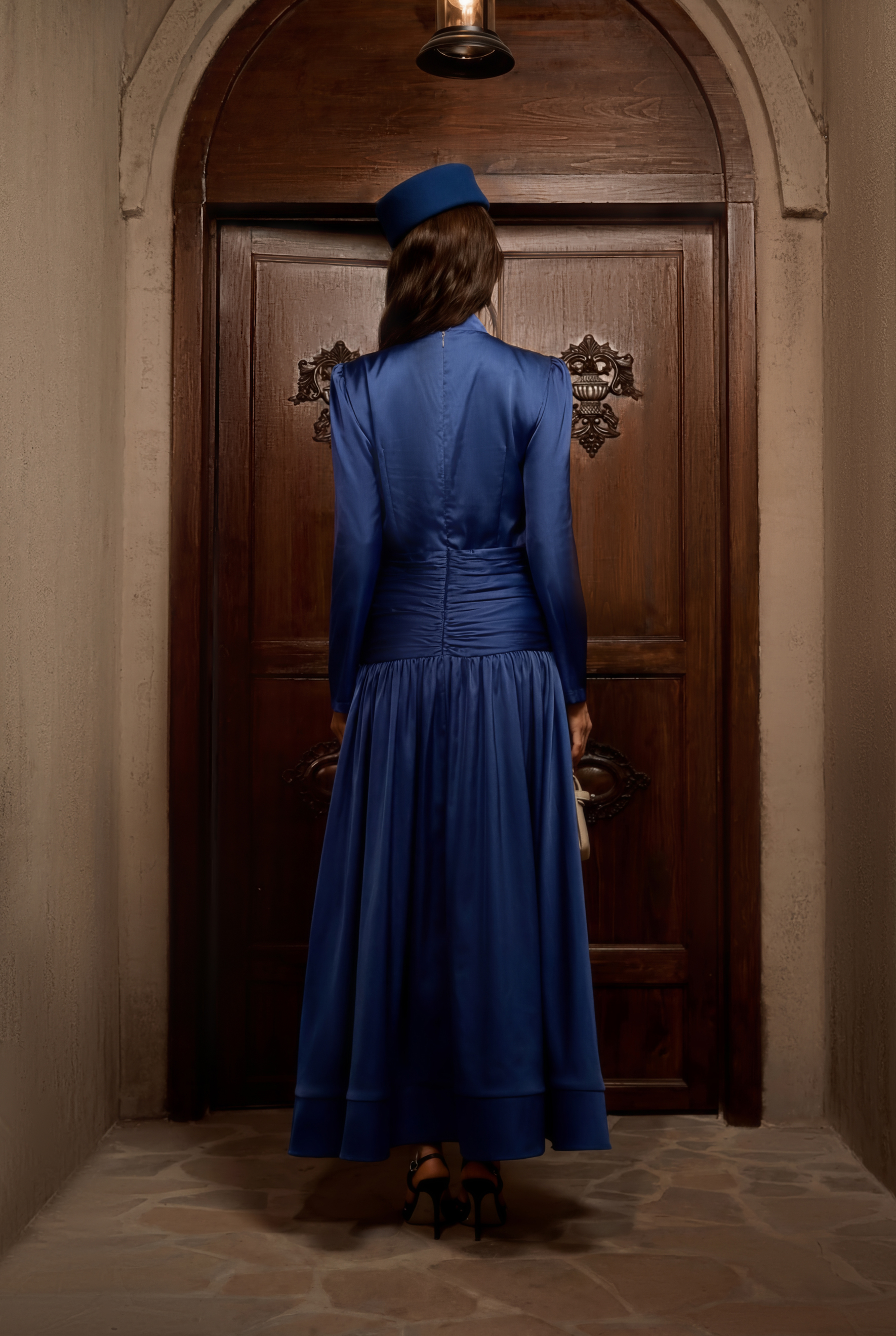 Flirtation Hour Burgundy Diamante Ruched Maxi Dress