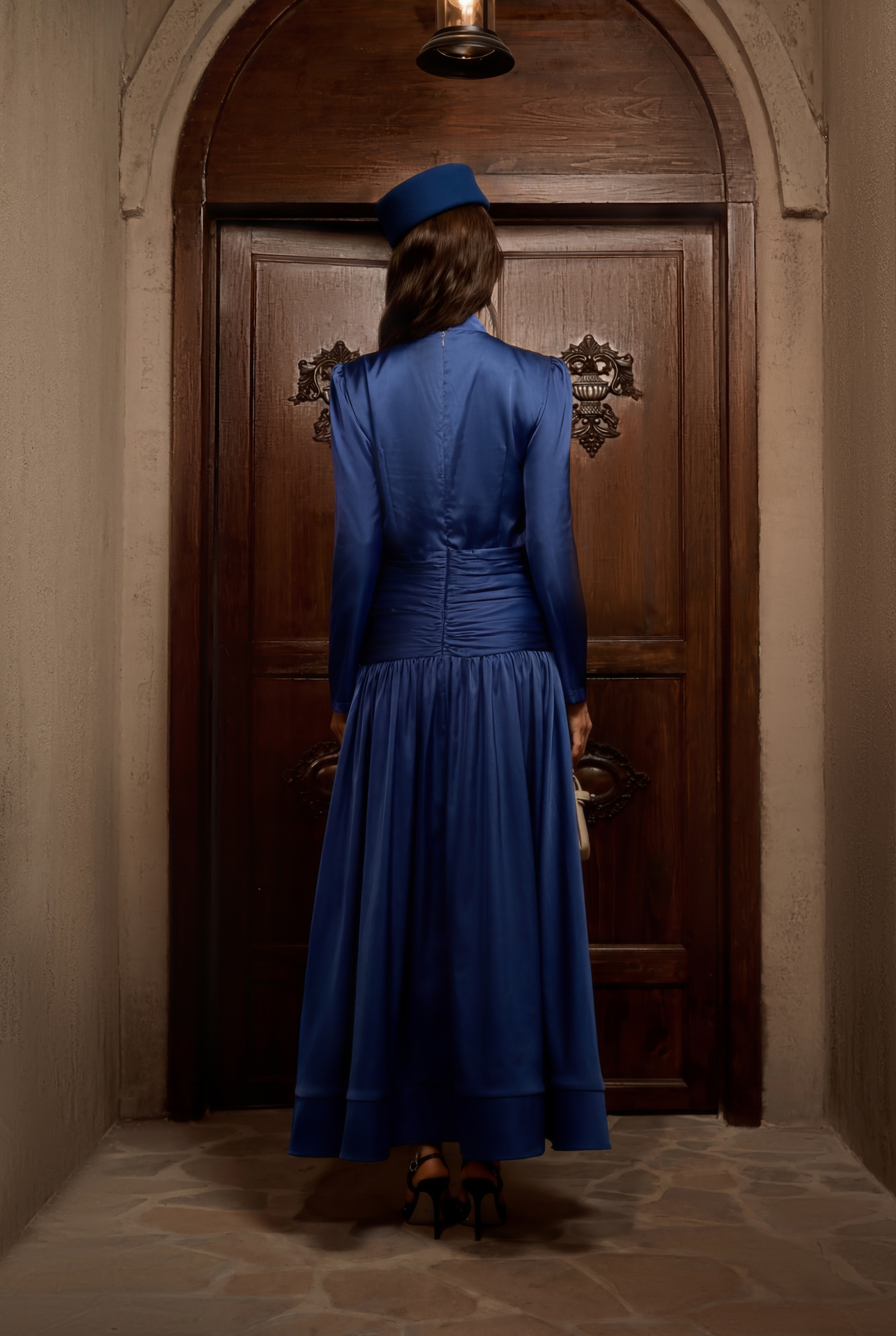 Flirtation Hour Burgundy Diamante Ruched Maxi Dress