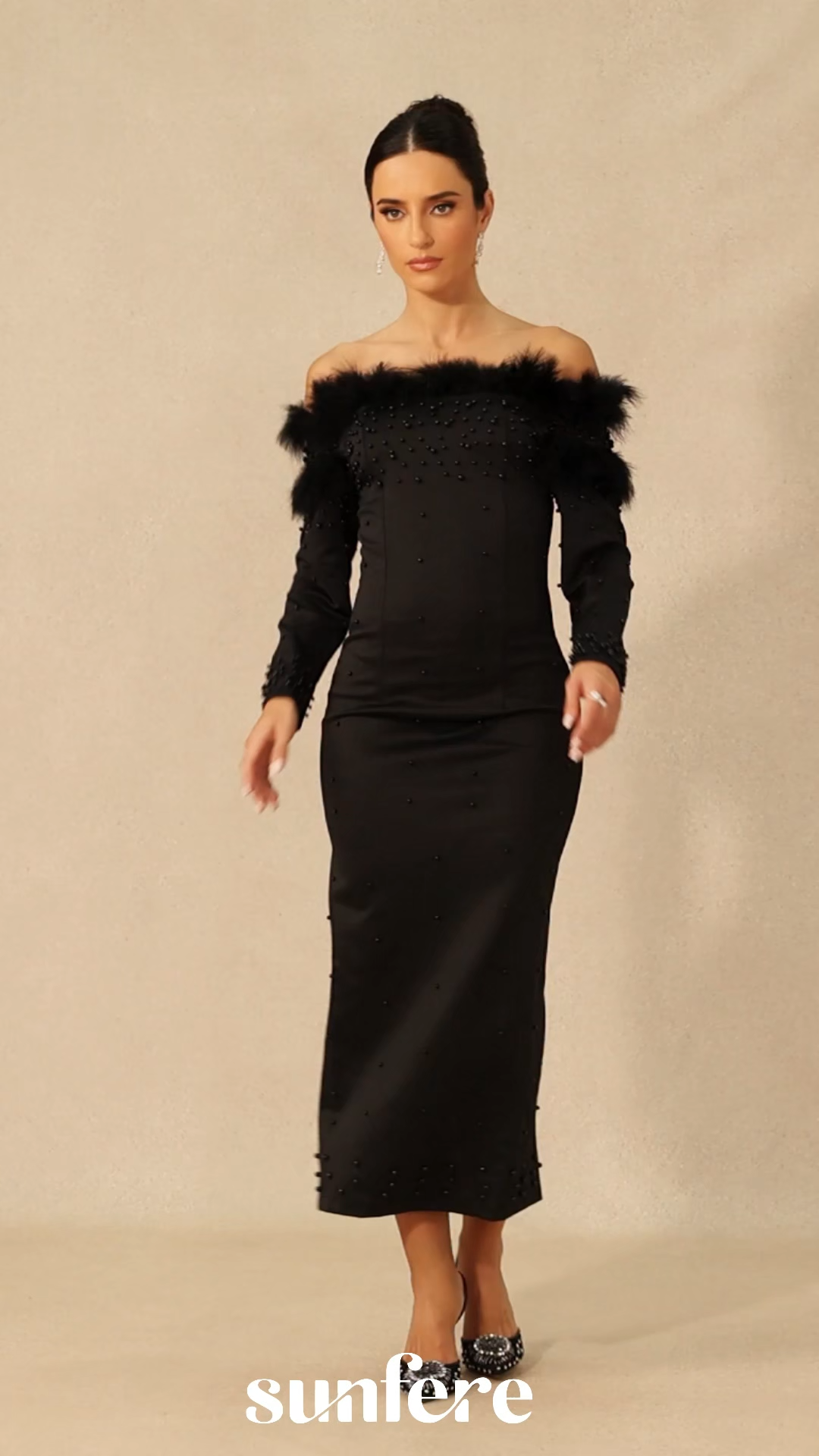 Beverly Off Shoulder Embellished Maxi Dress