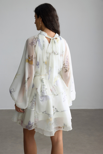 Felicia Floral Print Tiered Mini Dress