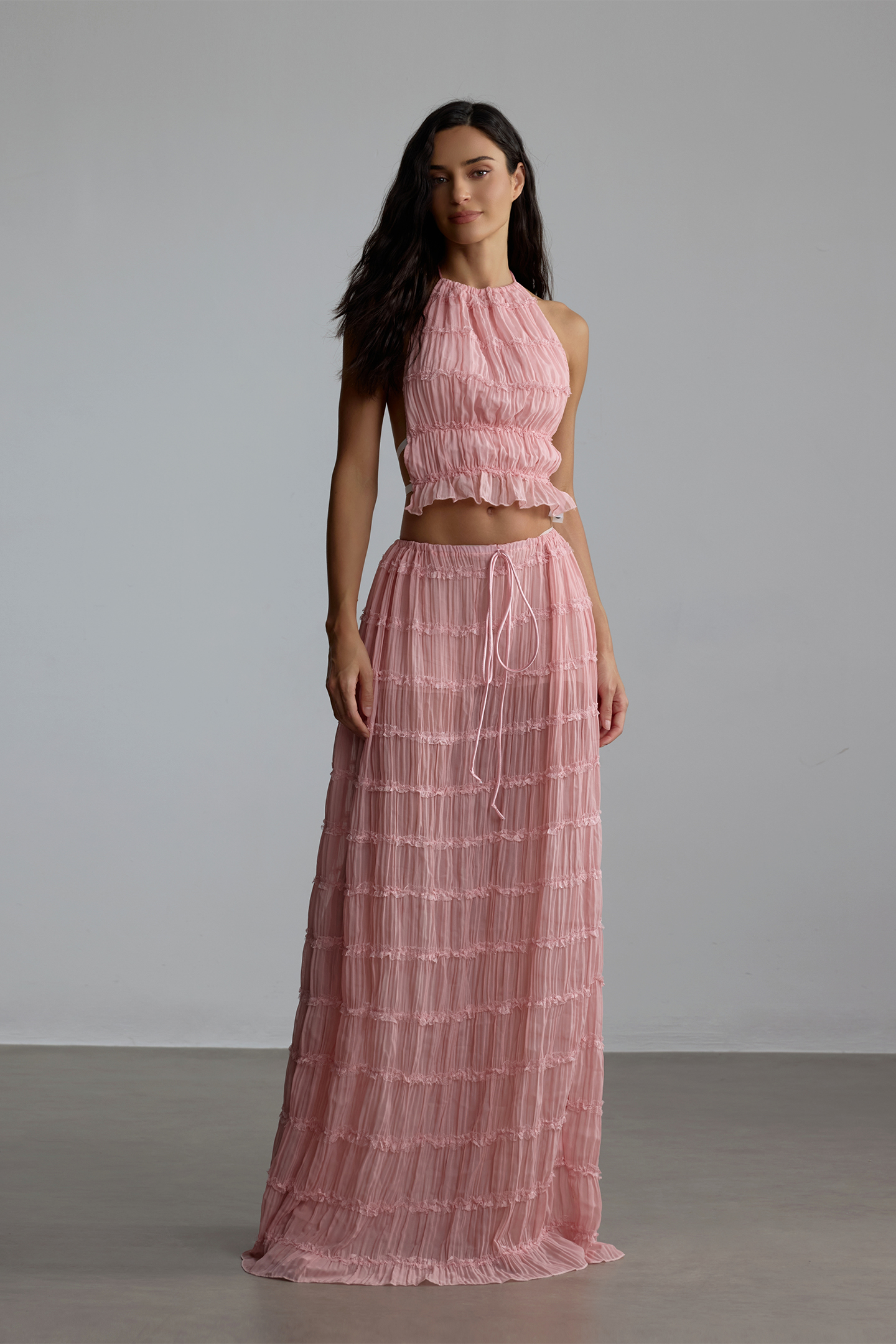 Rosalie Backless Pleated Set