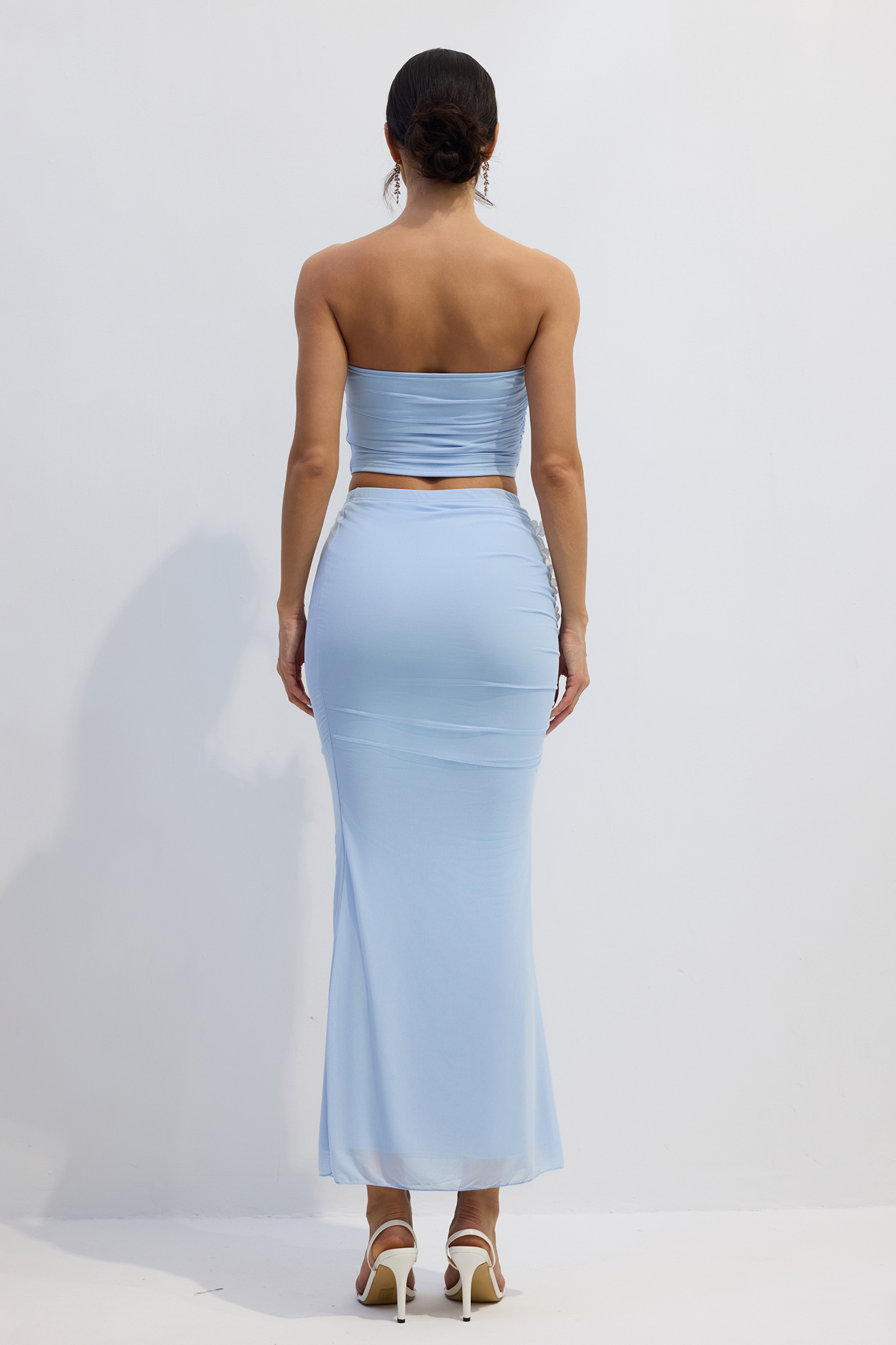 Mona Floral Applique Tube Top & Maxi Skirt Set