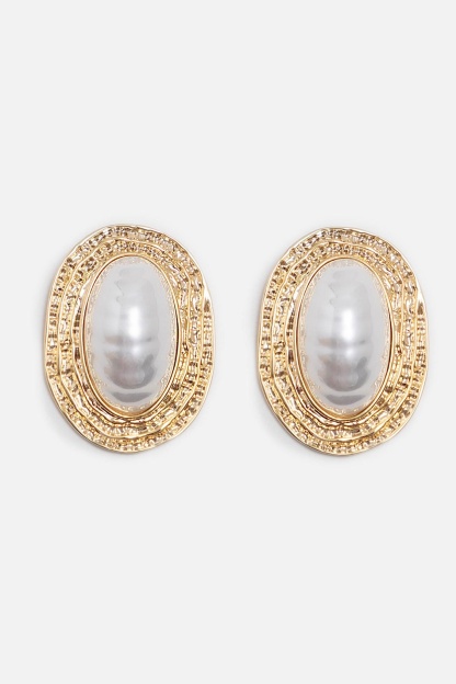 Textured Pearl Stud Earrings