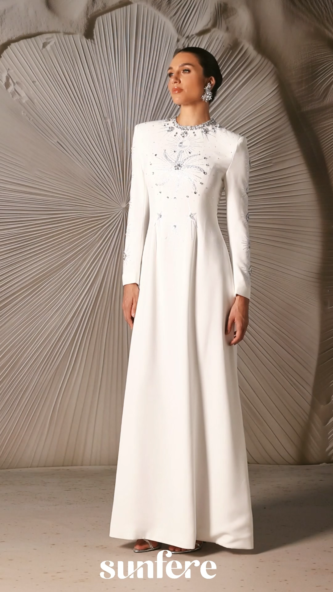 Ramona Crystal Embellished Round Neck Maxi Dress