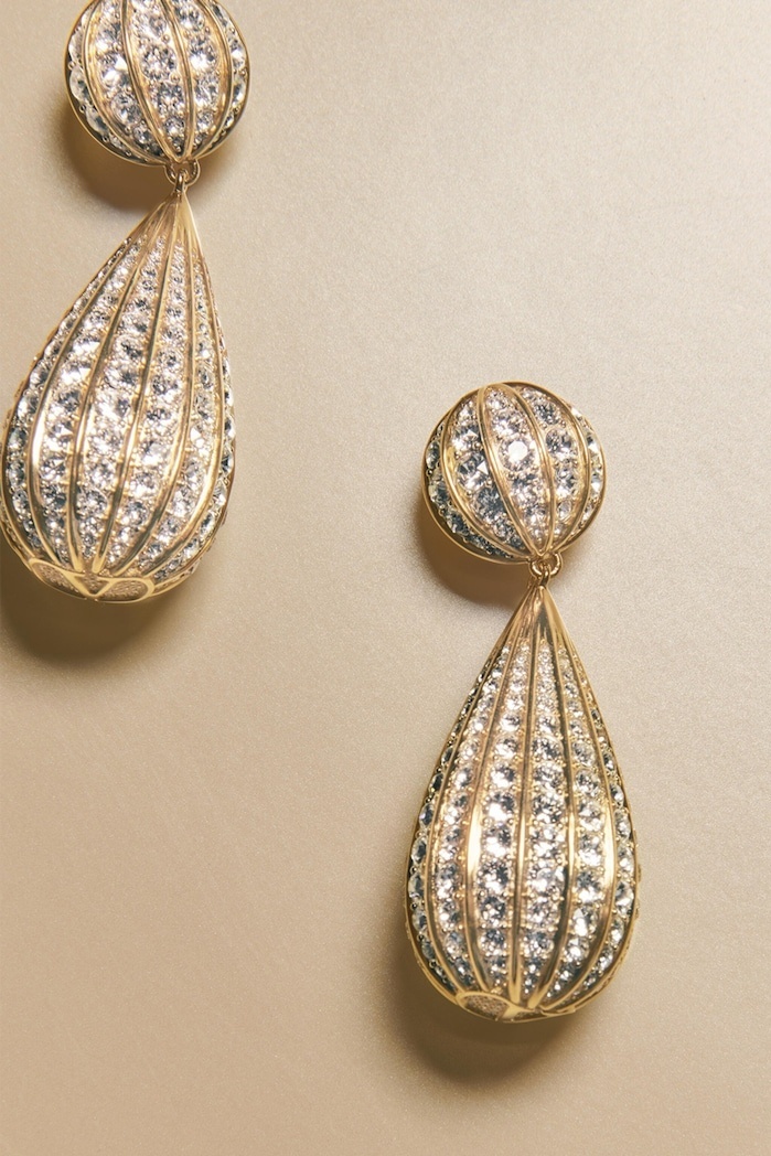 Crystal Embellished Drop Shaped Earrings
