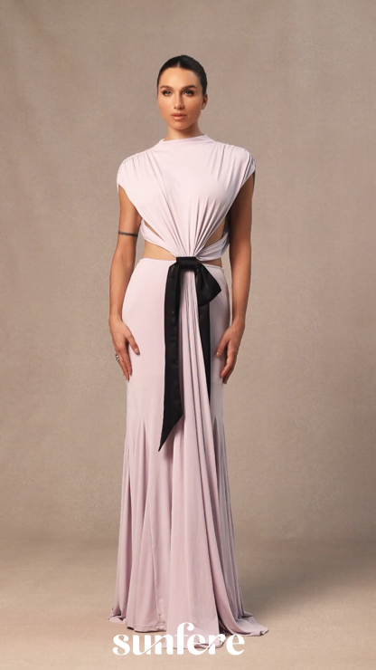 Elizabeth Bow Detail Open Back Maxi Dress