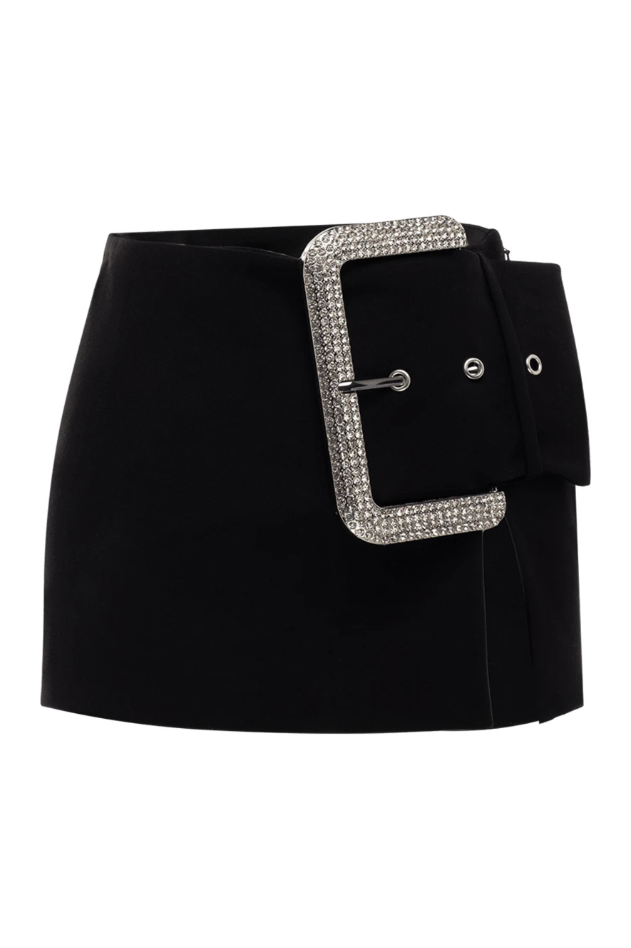 Edwina Crystal Buckle Split Mini Skirt-Sunfere