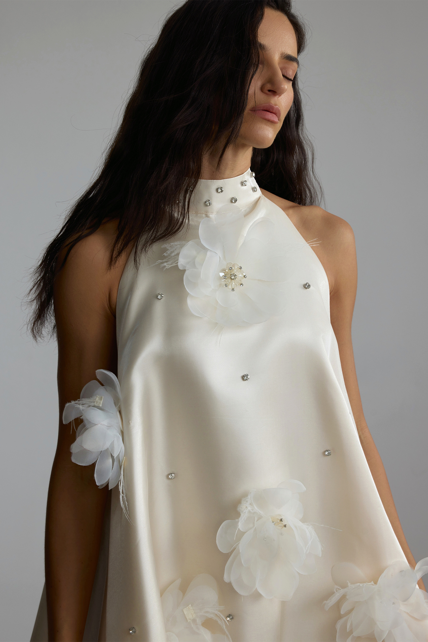 Estelle Floral Applique Sleeveless Mini Dress