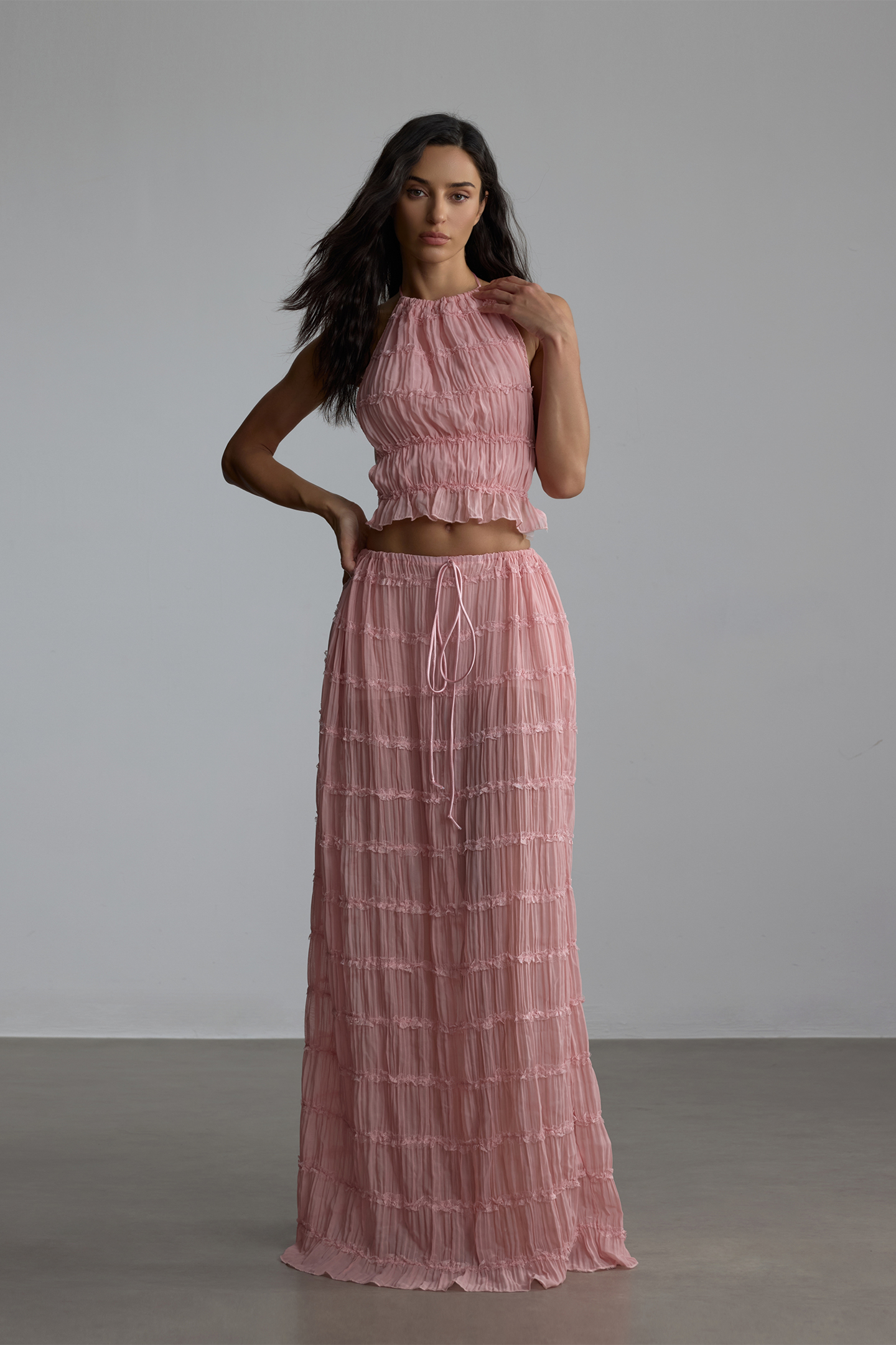 Rosalie Backless Pleated Set