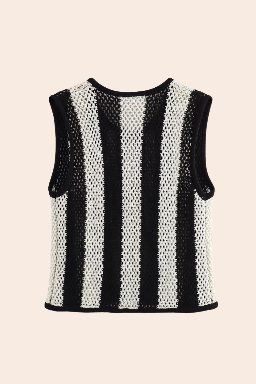 Hermosa Floral Appliqué Hollow Knit Vest-Sunfere