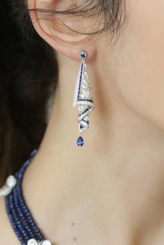 Vintage Gemstone Dangle Earrings