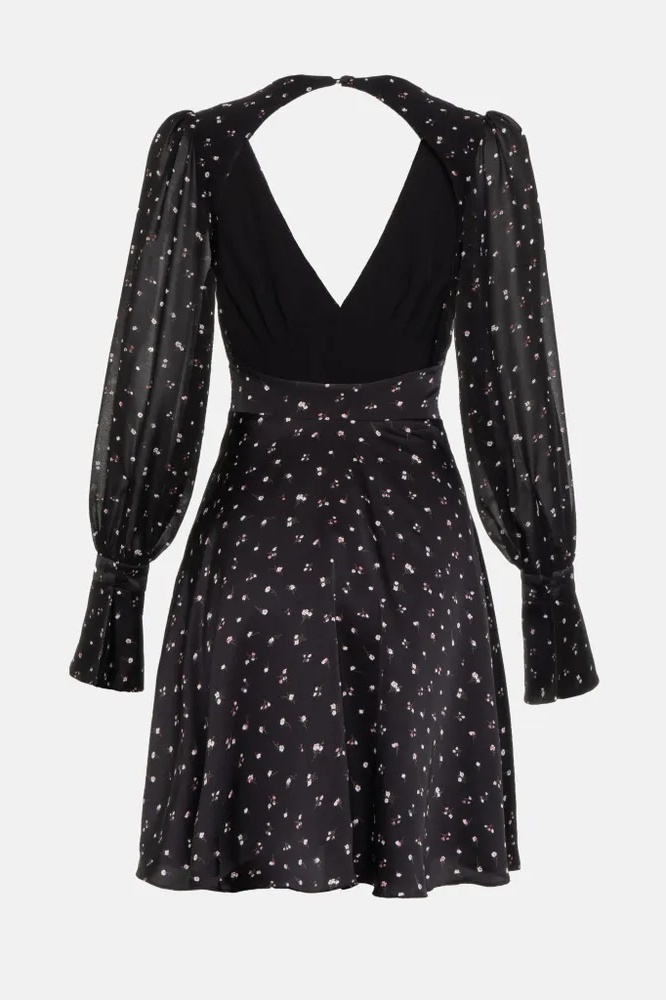 Joanne Floral Print Open Back Mini Dress