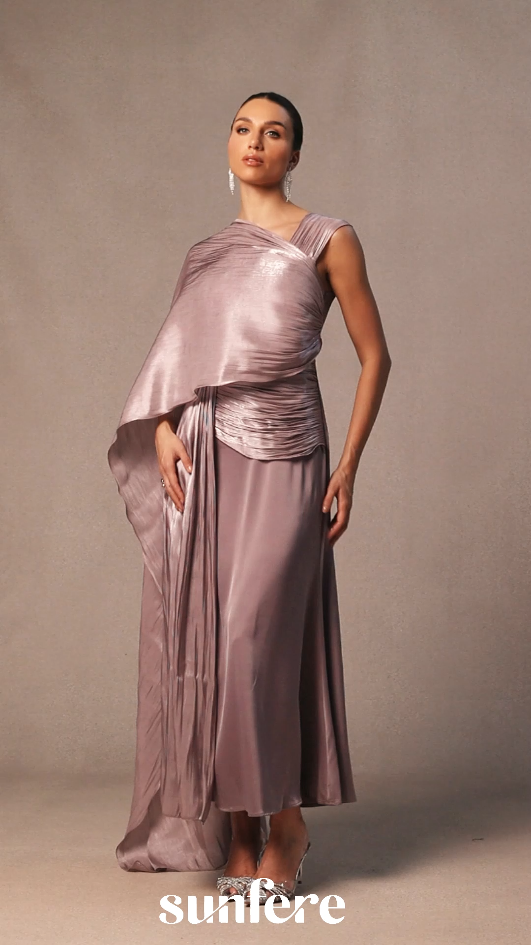 Ariella Sleeveless Draped Maxi Dress