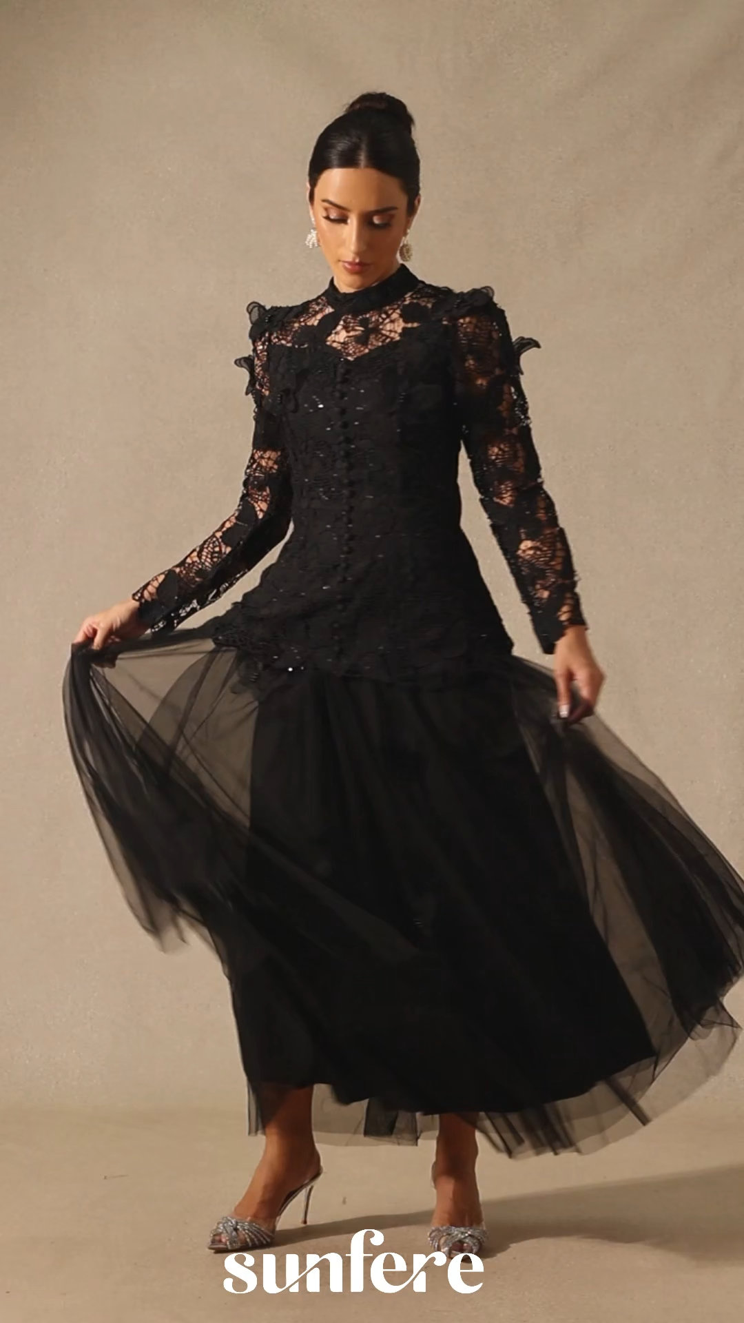 Elizabeth Butterfly Embroidered Lace Maxi Dress